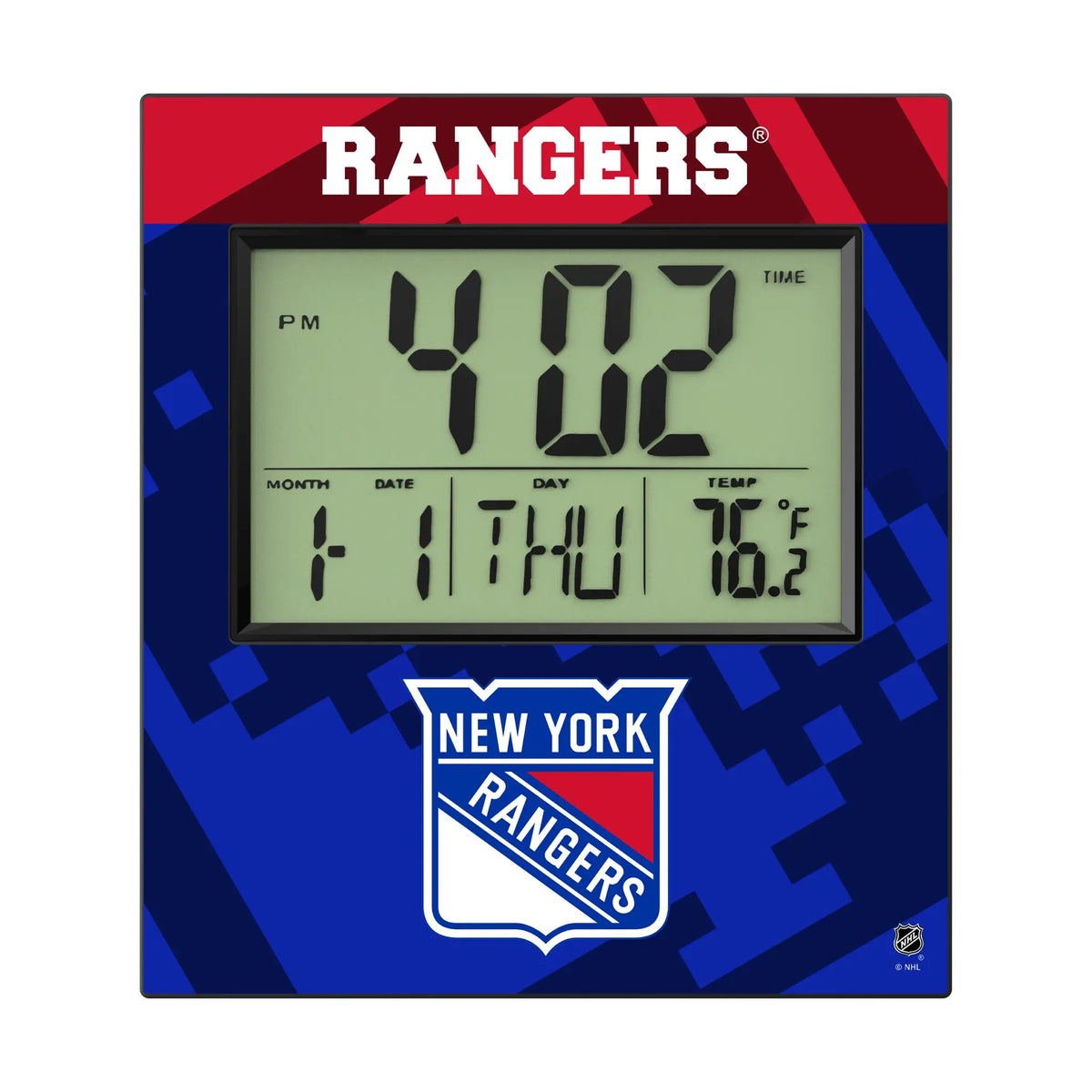 New York Rangers Color Block Wall Clock