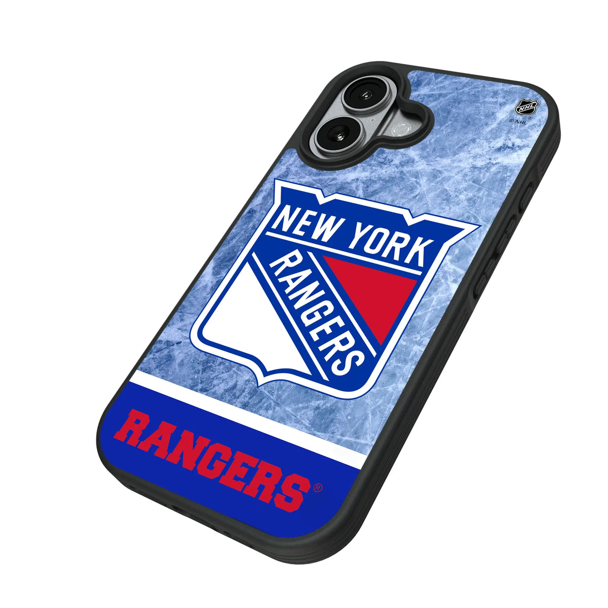 New York Rangers Ice Wordmark iPhone Bump Phone Case for Apple iPhone - Isometric View#Device_iPhone 17