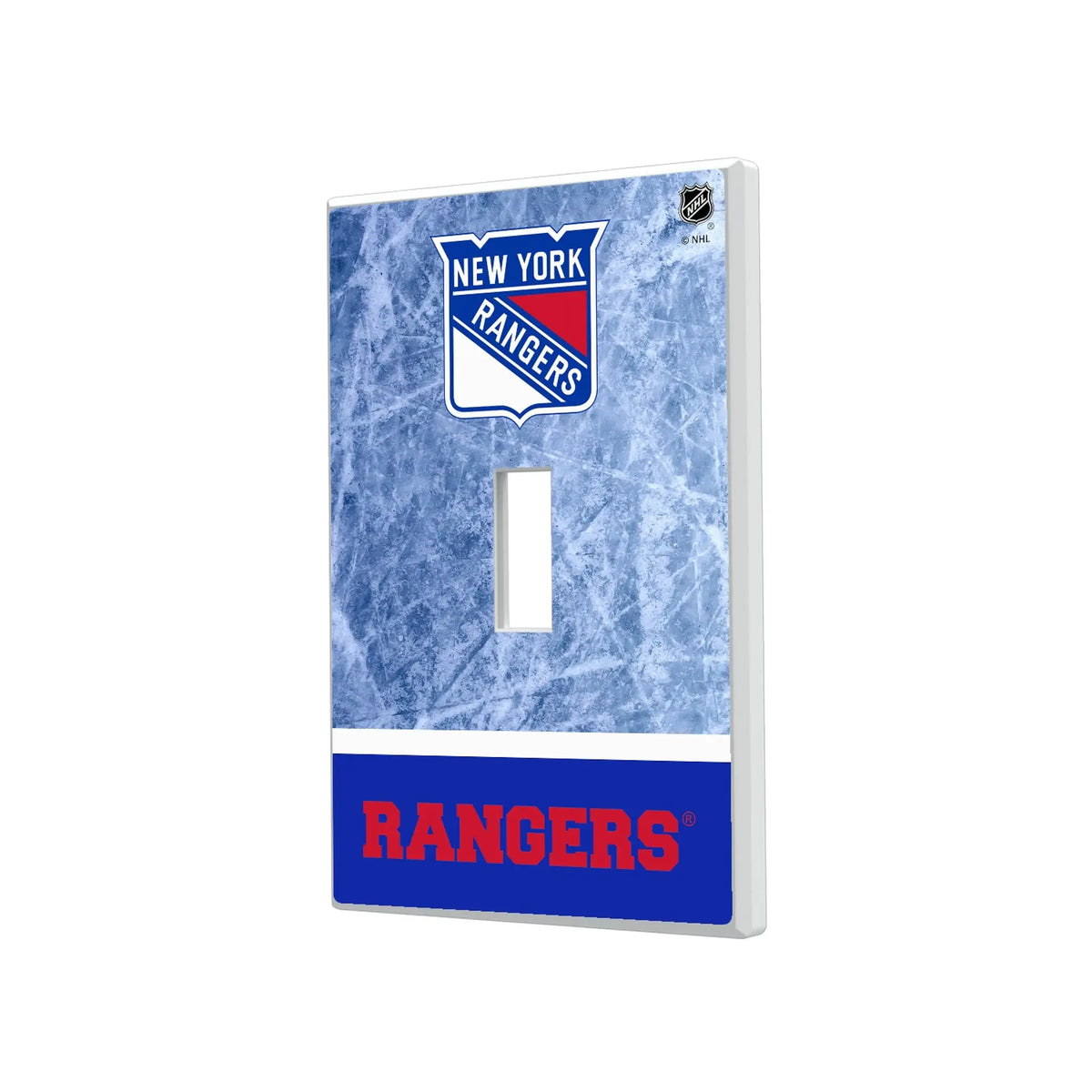New York Rangers Ice Wordmark Hidden-Screw Light Switch Plate#Style_Single Toggle