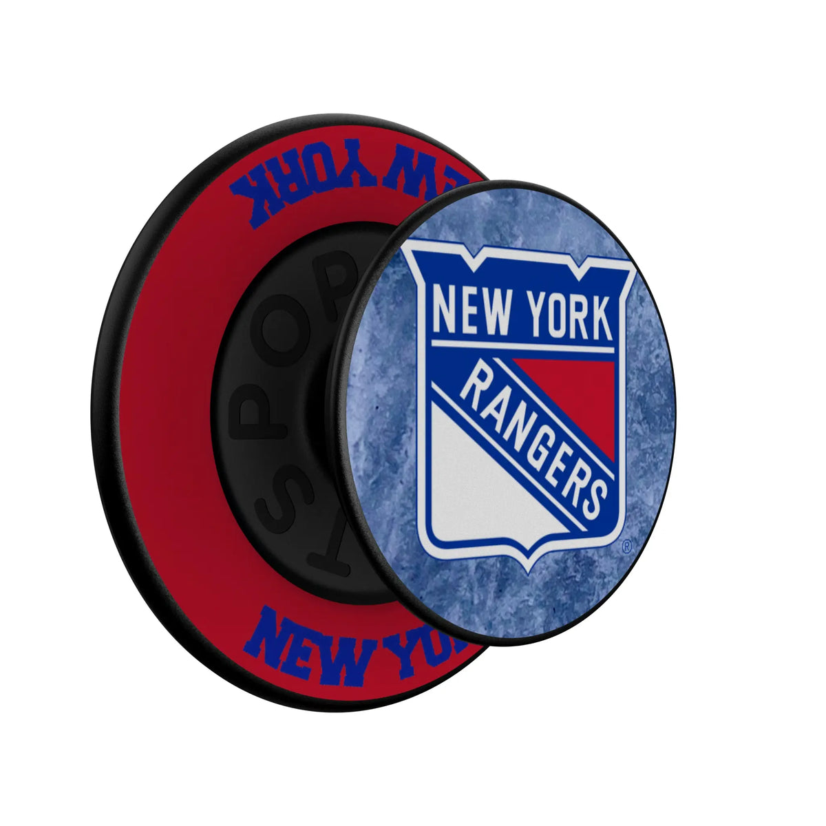 New York Rangers Ice Wordmark Popsockets Round Magnetic - Isometric View