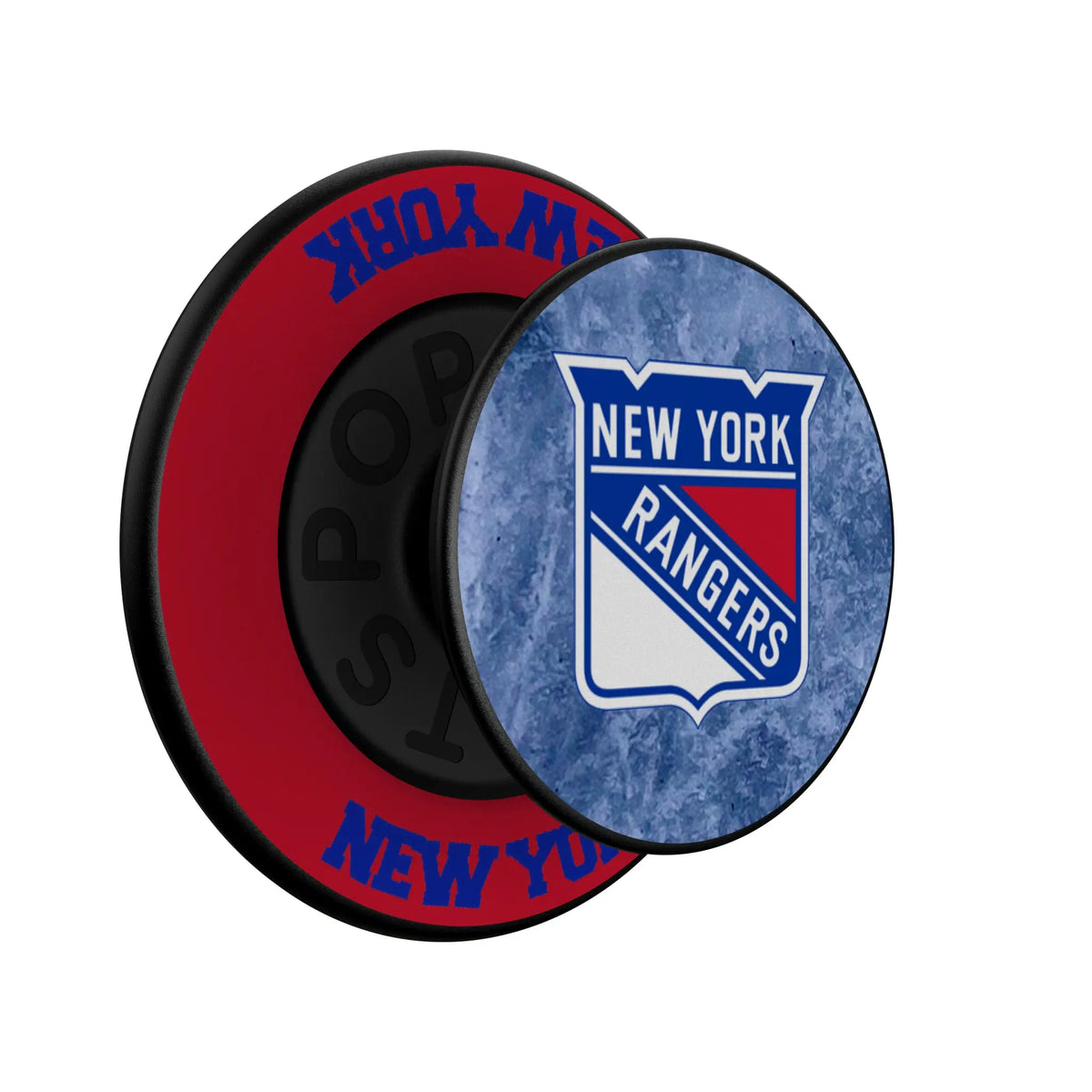 New York Rangers Ice Wordmark Popsockets Round Magnetic - Isometric View