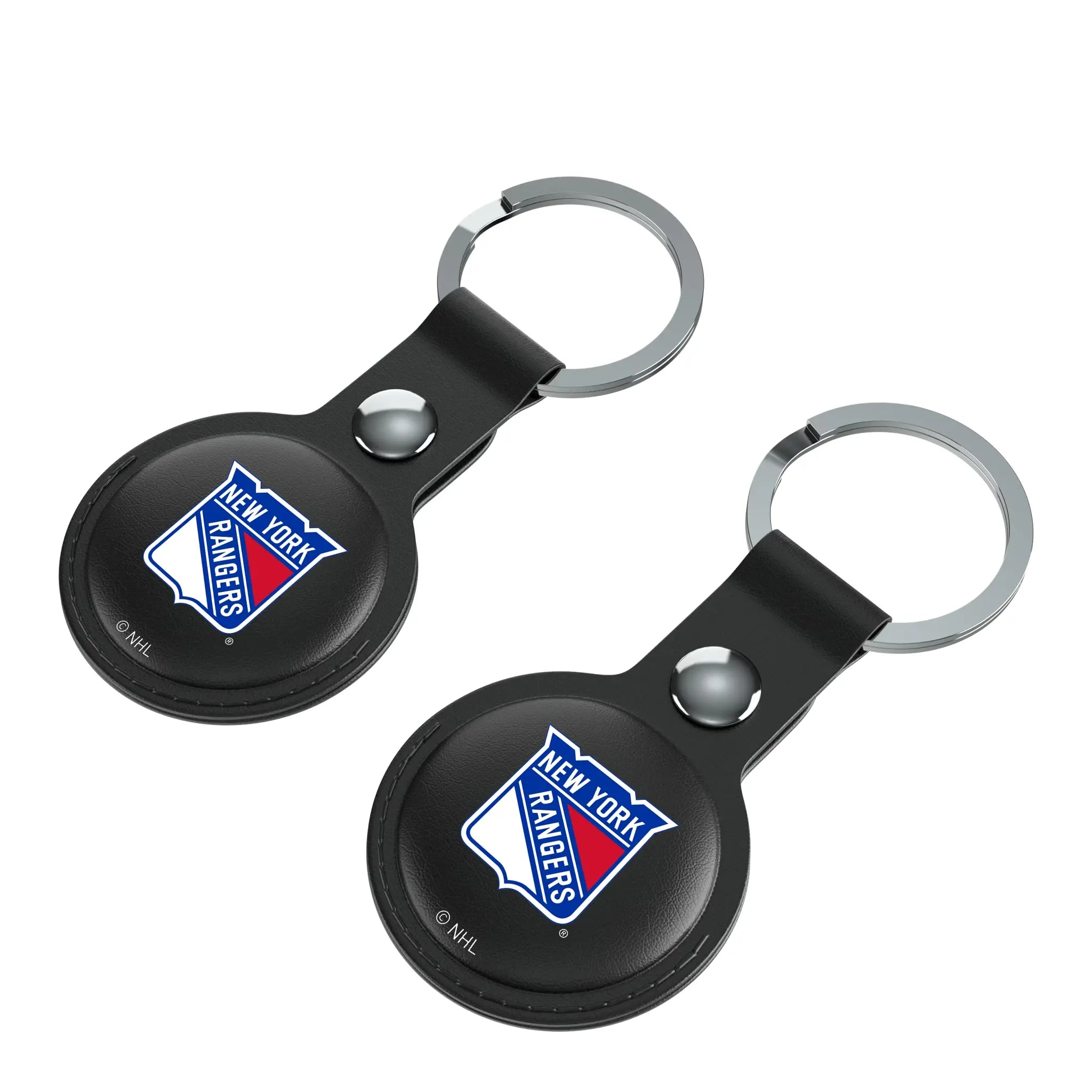 New York Rangers Insignia AirTag Black Airtag Holder 2-Pack - Isometric View