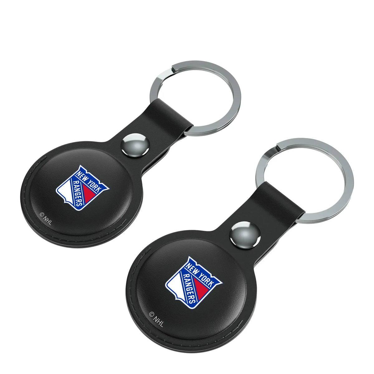 New York Rangers Insignia AirTag Black Airtag Holder 2-Pack - Isometric View