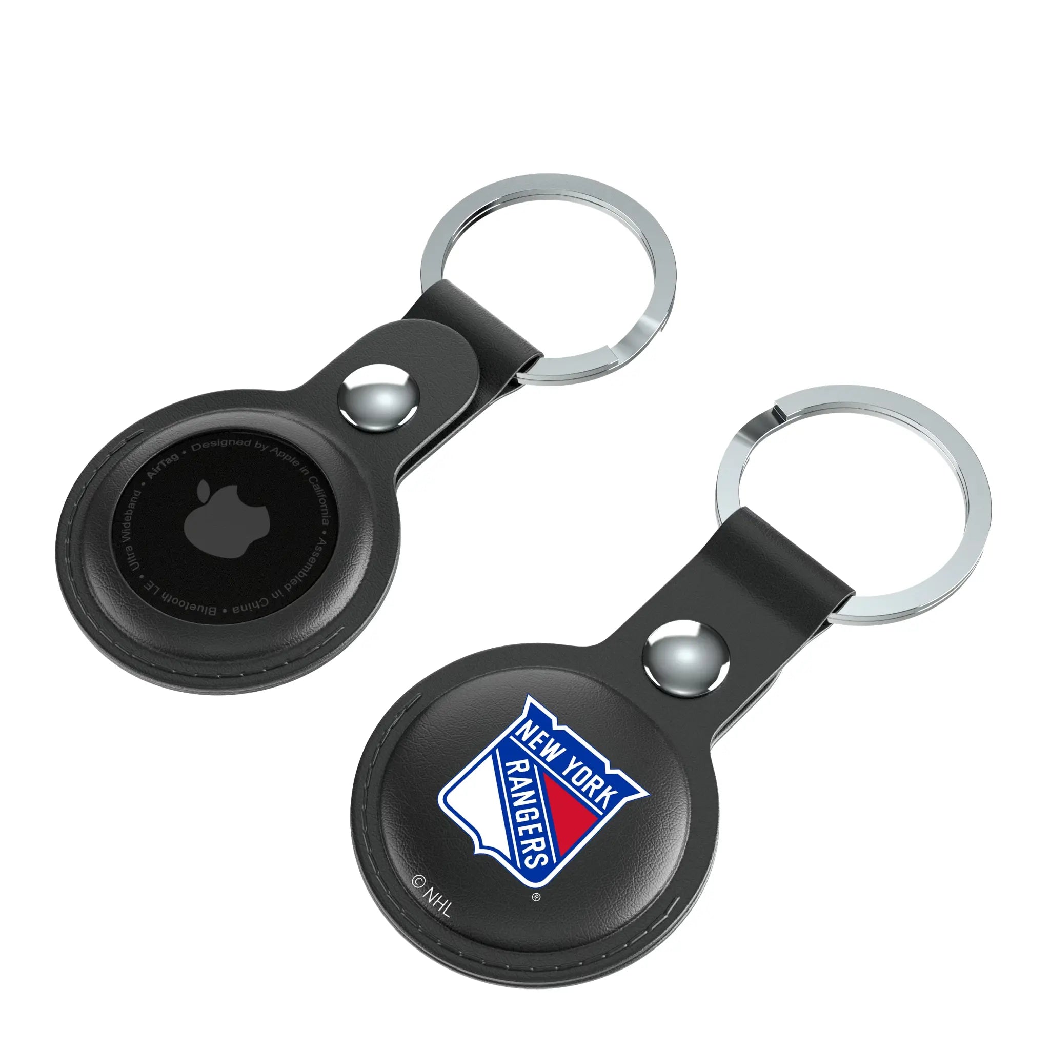 New York Rangers Insignia AirTag Black Airtag Holder 2-Pack - Isometric View