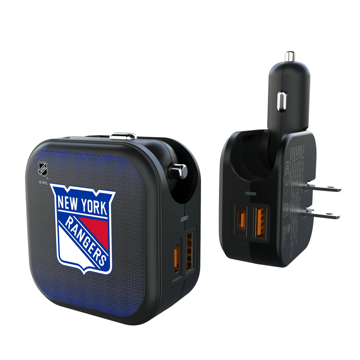 New York Rangers Linen 2 in 1 USB A/C Charger