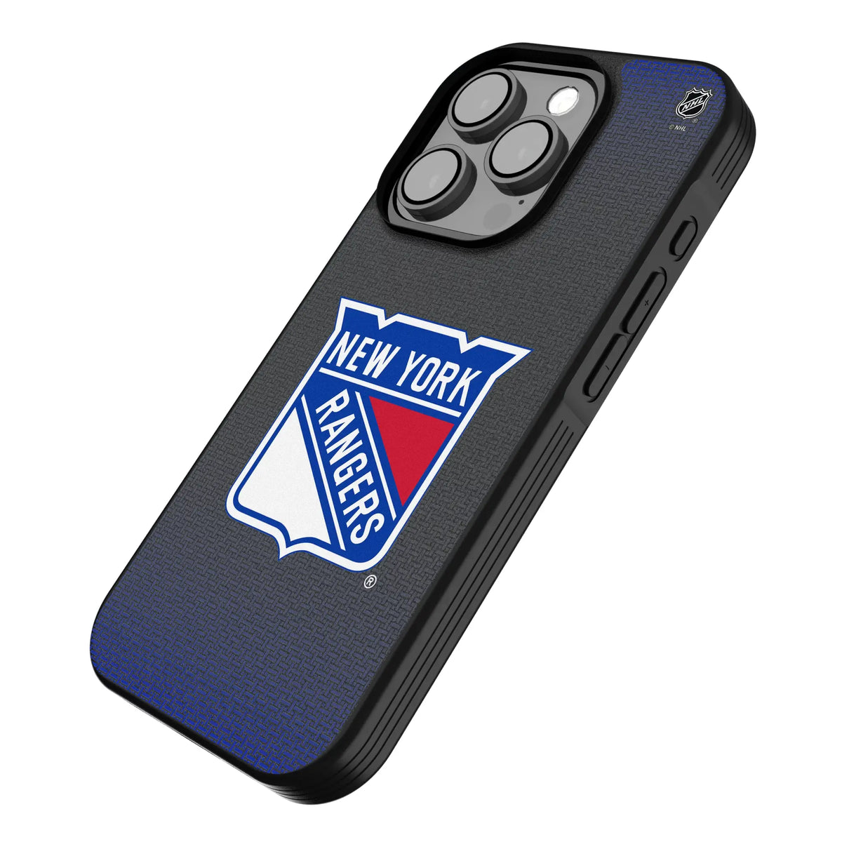 New York Rangers Linen iPhone Bump Phone Case for Apple iPhone - Isometric View