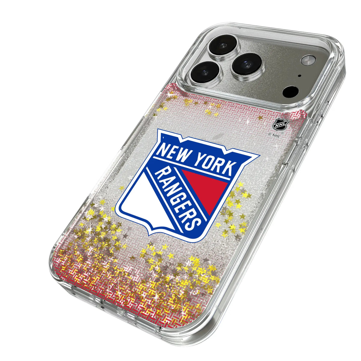 New York Rangers Linen iPhone Glitter Phone Case for Apple iPhone - Isometric View#Device_iPhone 17 Pro