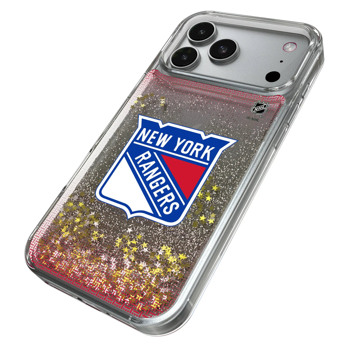 New York Rangers Linen iPhone Glitter Phone Case for Apple iPhone - Isometric View#Device_iPhone 17 Pro Max