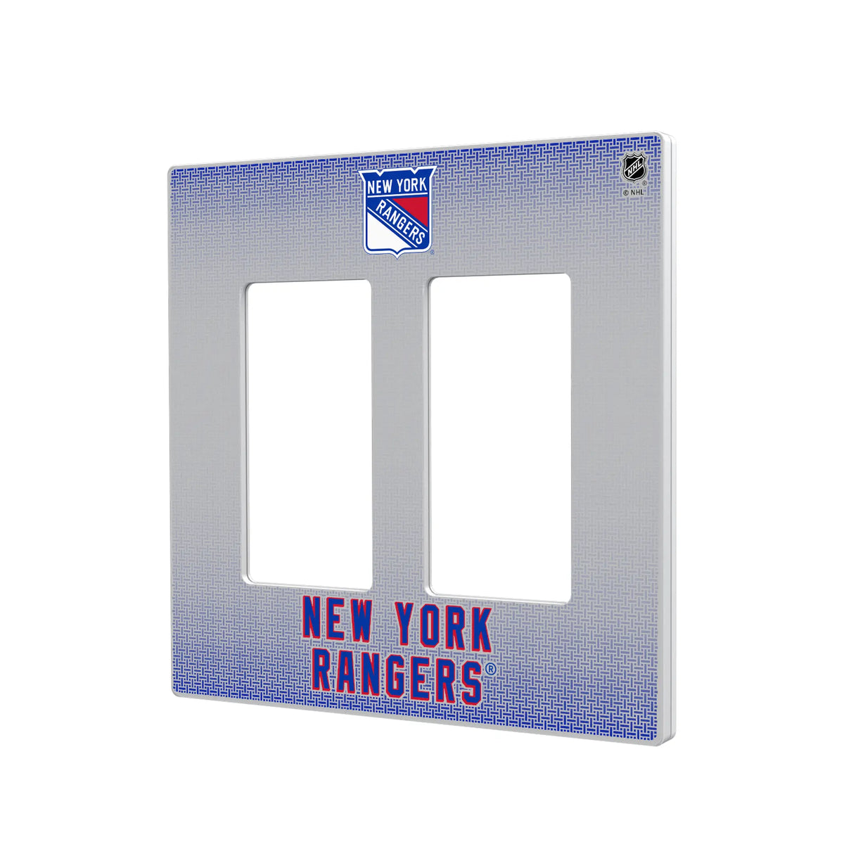 New York Rangers Linen Hidden-Screw Light Switch Plate#Style_Double Rocker