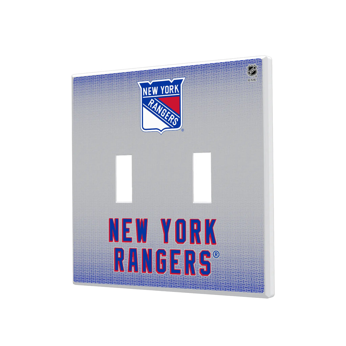 New York Rangers Linen Hidden-Screw Light Switch Plate#Style_Double Toggle