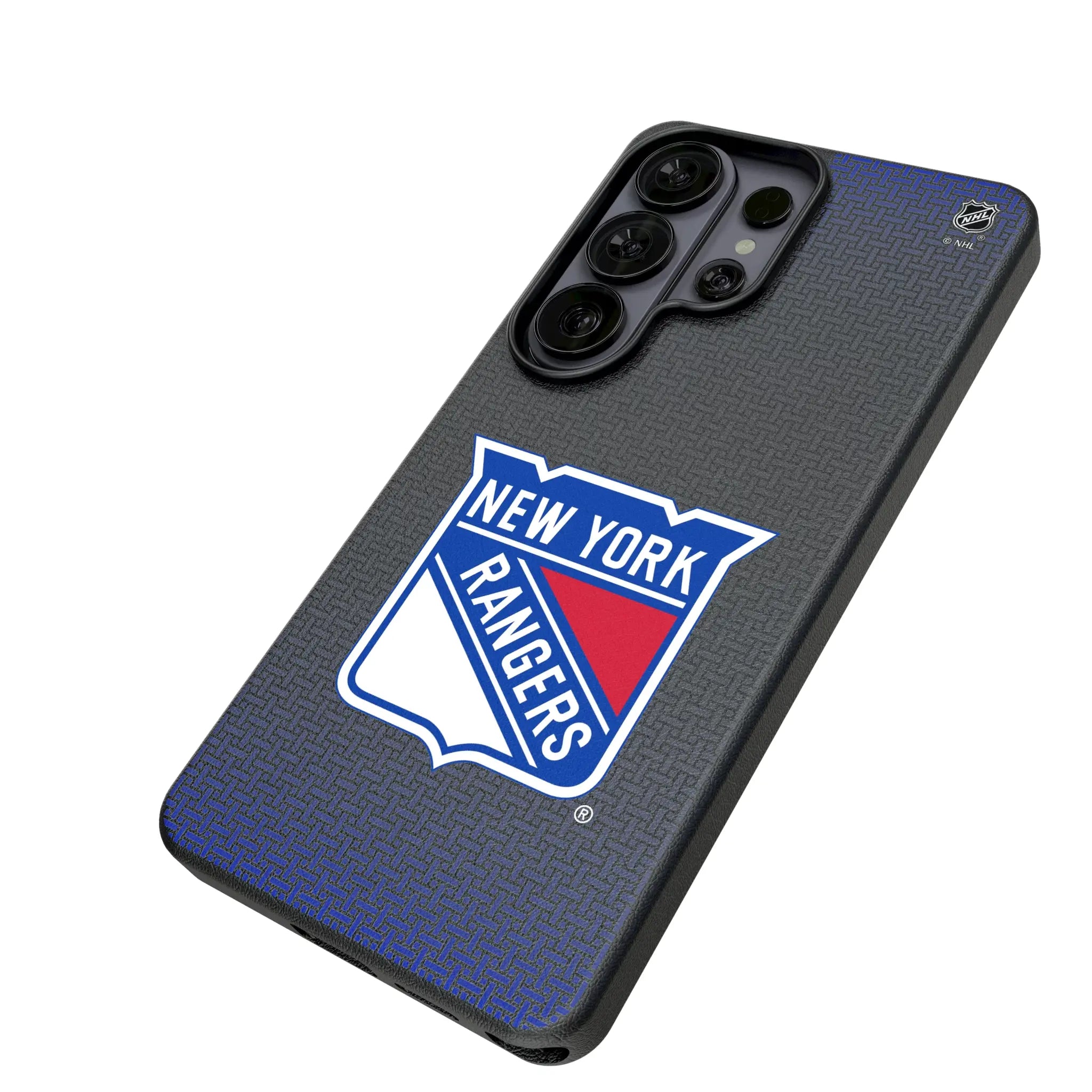 New York Rangers Linen Galaxy MagSafe Compatible Phone Case for Samsung Galaxy - Isometric View#Device_Galaxy S26 Ultra