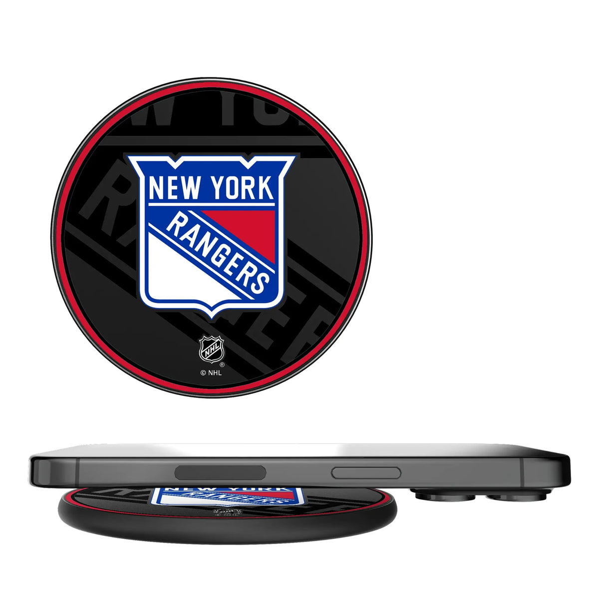 New York Rangers Monocolor Tilt 15-Watt Wireless Charger