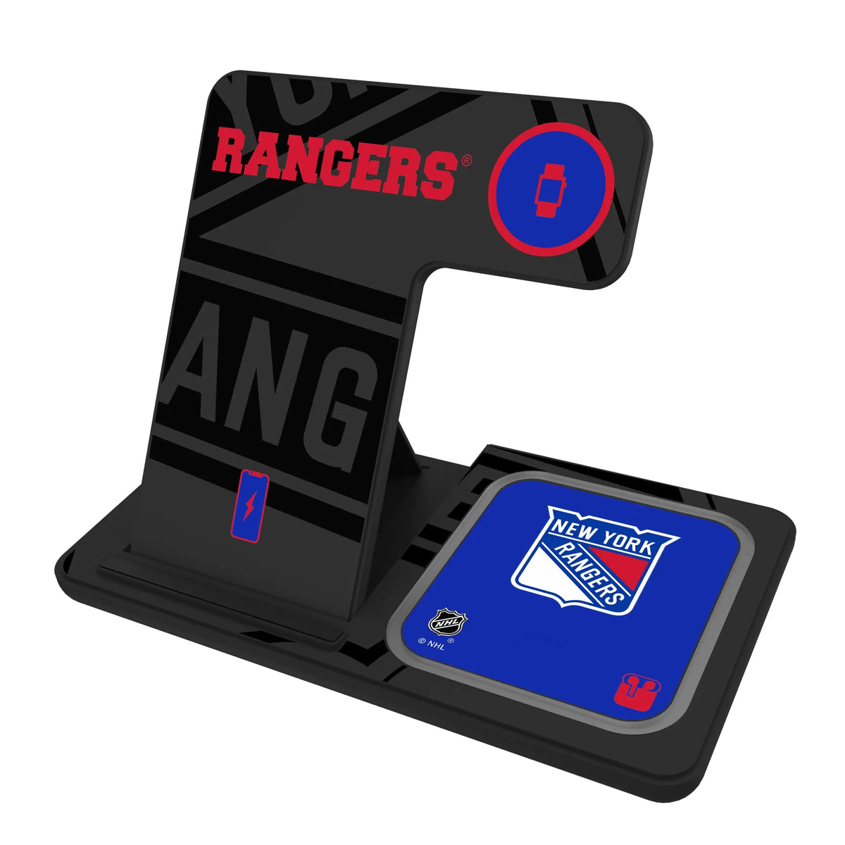 New York Rangers Monocolor Tilt 3 in 1 Charging Station
