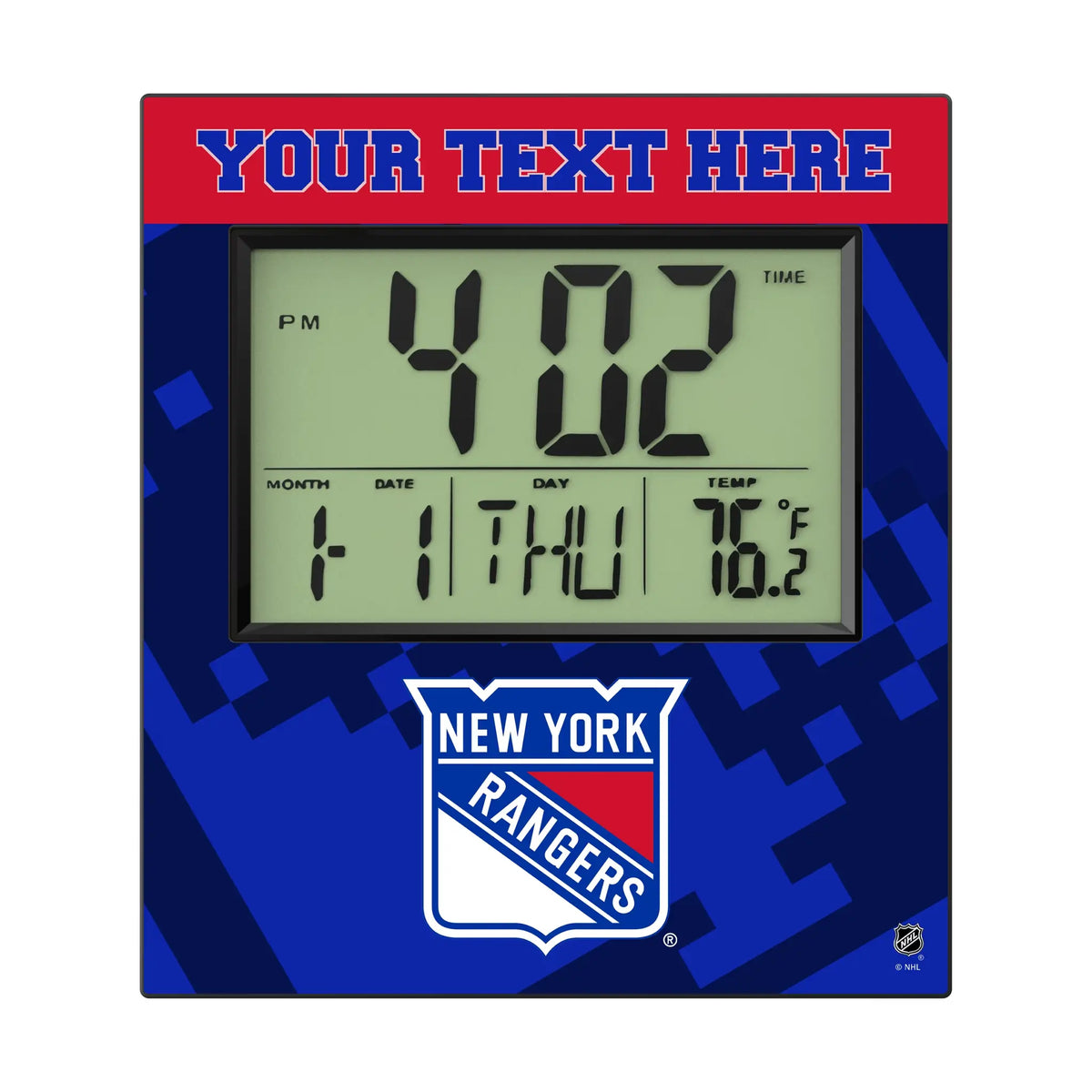 New York Rangers Personalized Color Block Wall Clock