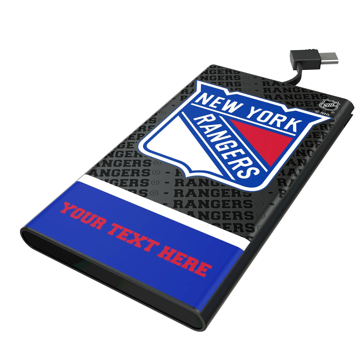 New York Rangers Personalized EndZone Plus 5000mAh Flat Power Bank