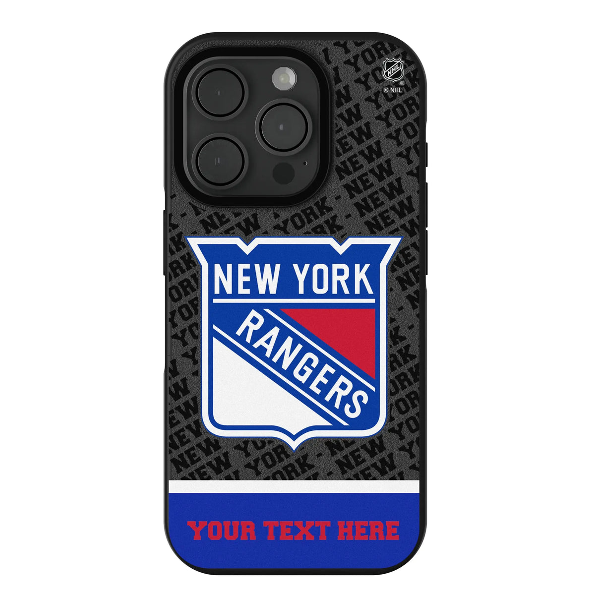 New York Rangers Personalized EndZone Plus iPhone Bump Phone Case for Apple iPhone#Device_iPhone 15 Pro