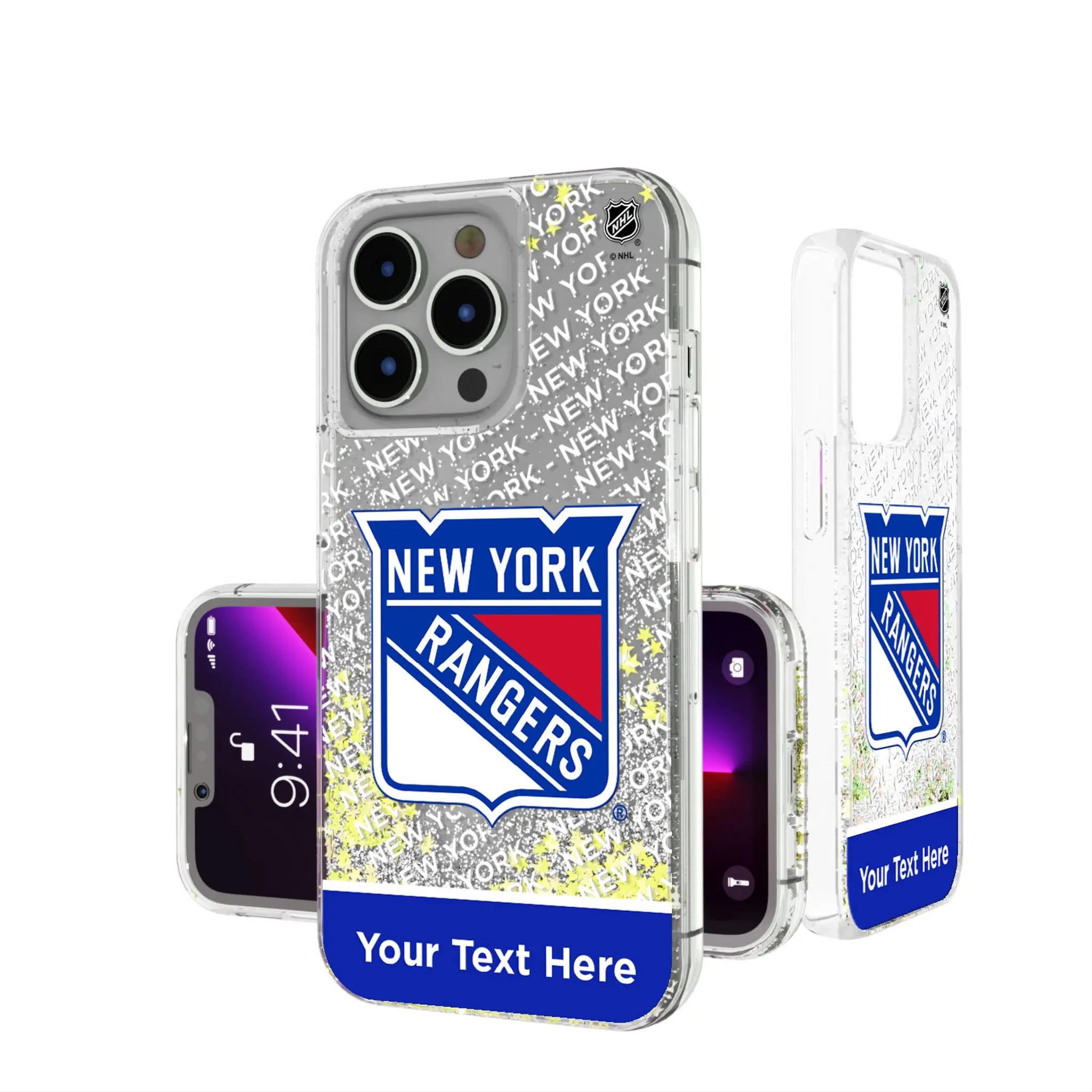New York Rangers Personalized EndZone Plus iPhone Glitter Phone Case for Apple iPhone