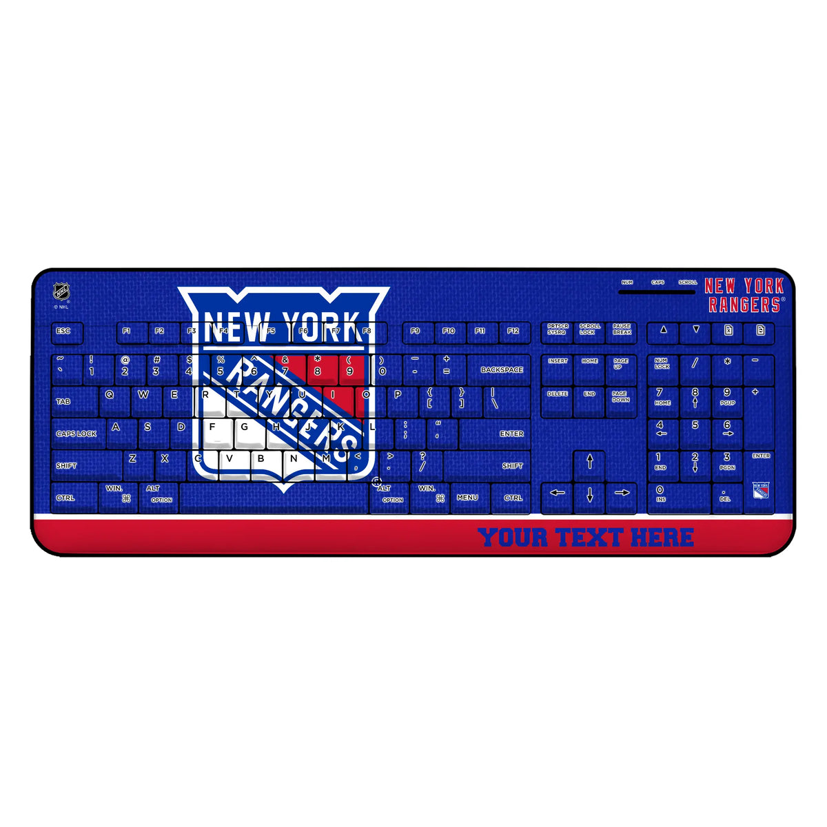 New York Rangers Personalized Endzone Solid Wireless USB Keyboard