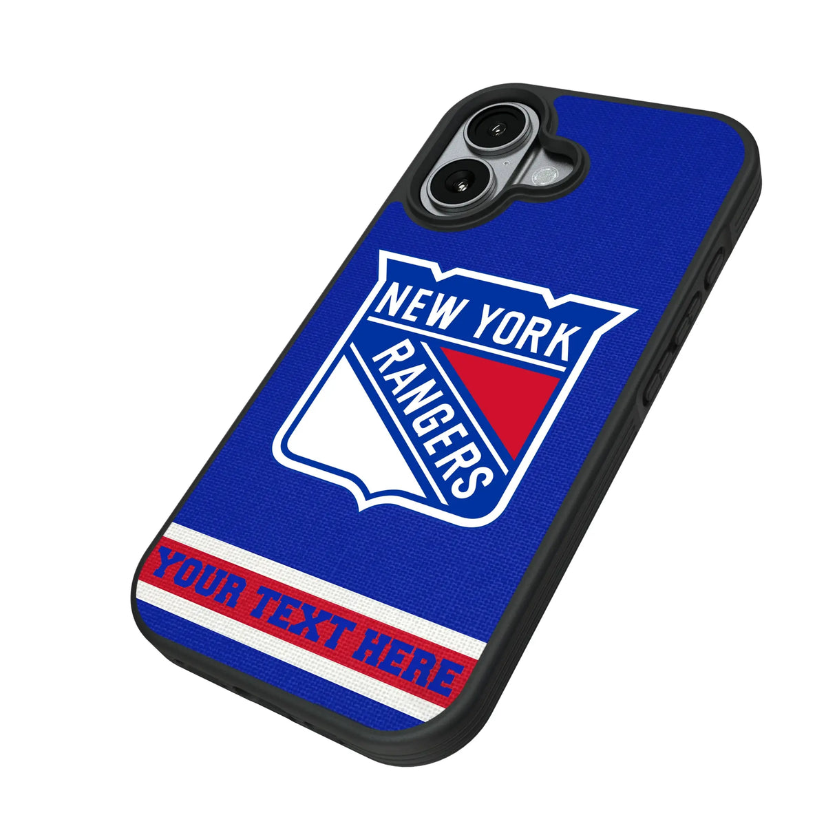 New York Rangers Personalized Stripe iPhone Bump Phone Case for Apple iPhone - Isometric View#Device_iPhone 17