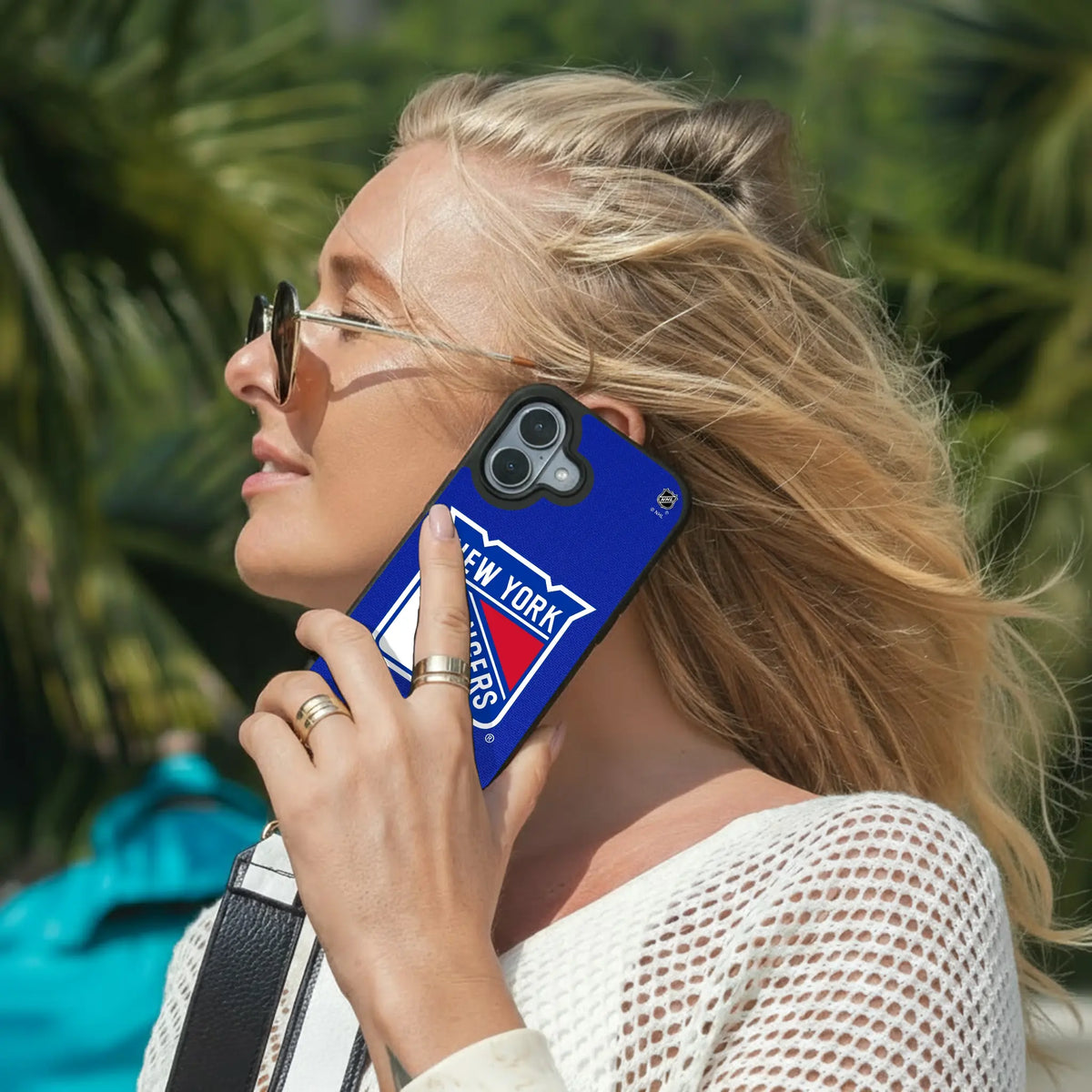New York Rangers Personalized Stripe iPhone Bump Phone Case for Apple iPhone - Lifestyle#Device_iPhone 17