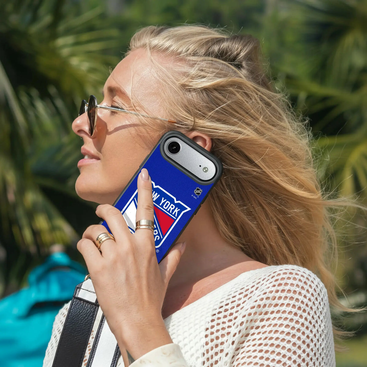 New York Rangers Personalized Stripe iPhone Bump Phone Case for Apple iPhone - Lifestyle#Device_iPhone Air