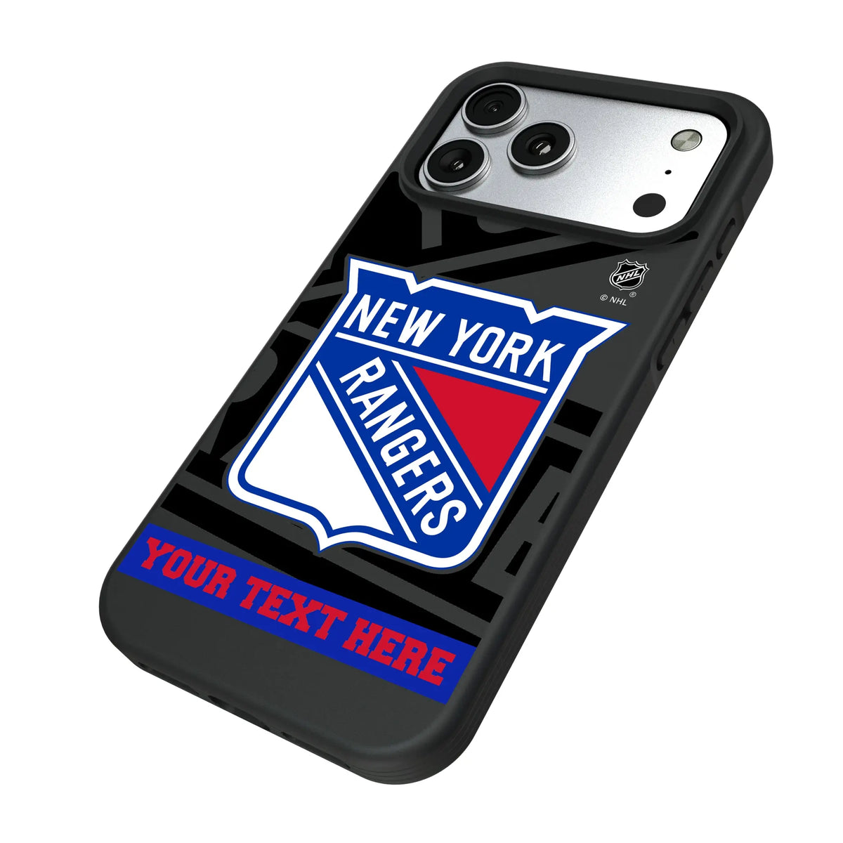 New York Rangers Personalized Tilt iPhone Bump Phone Case for Apple iPhone - Isometric View#Device_iPhone 17 Pro Max