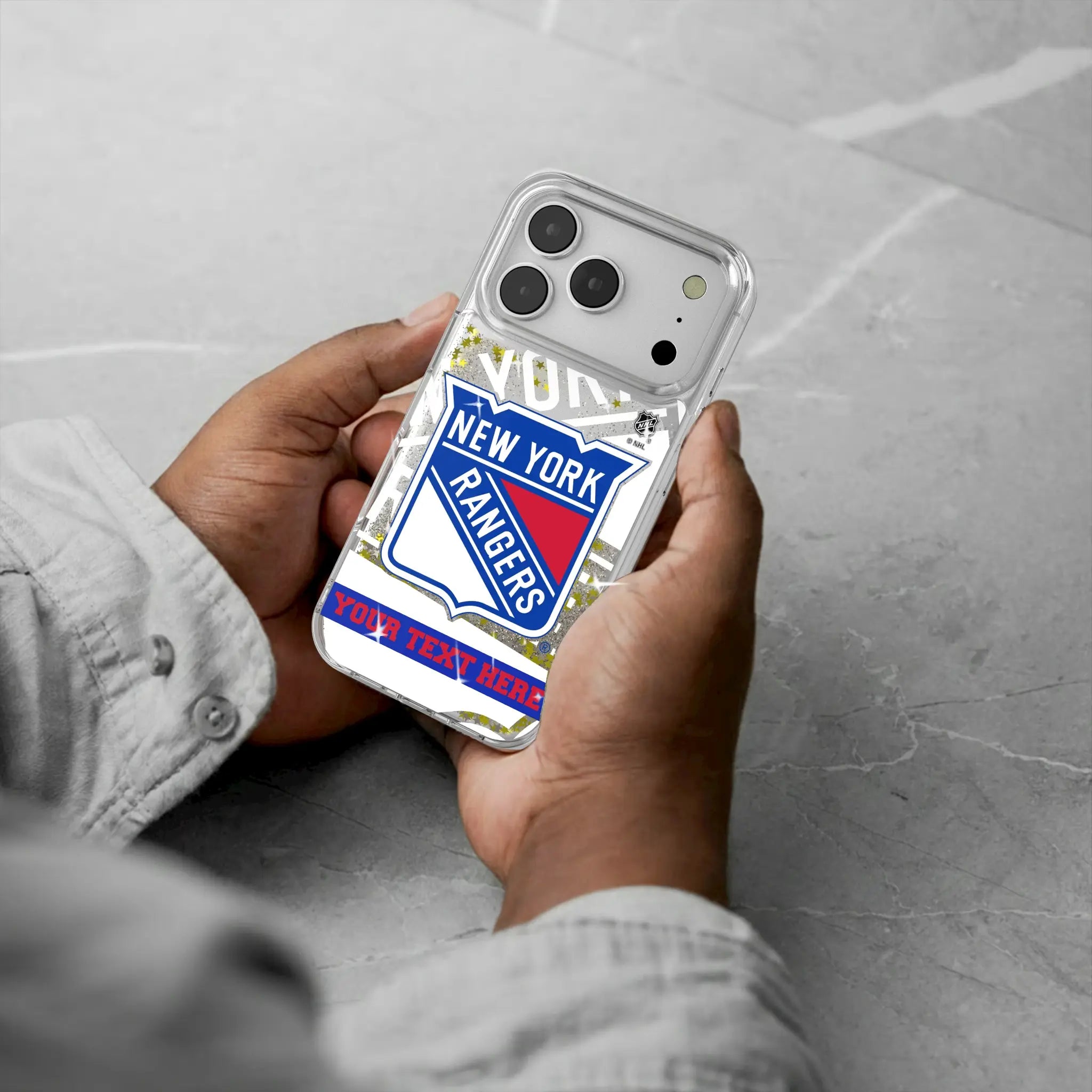 New York Rangers Personalized Tilt iPhone Glitter Phone Case for Apple iPhone - Lifestyle#Device_iPhone 17 Pro
