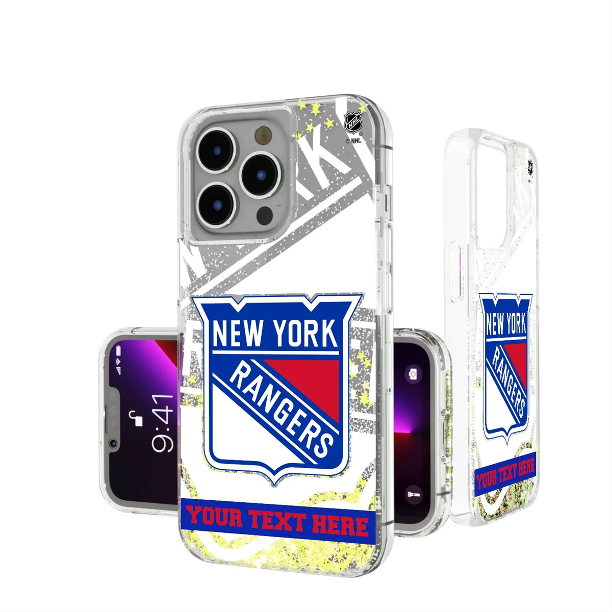 New York Rangers Personalized Tilt iPhone Glitter Phone Case for Apple iPhone#Device_iPhone 13 Pro