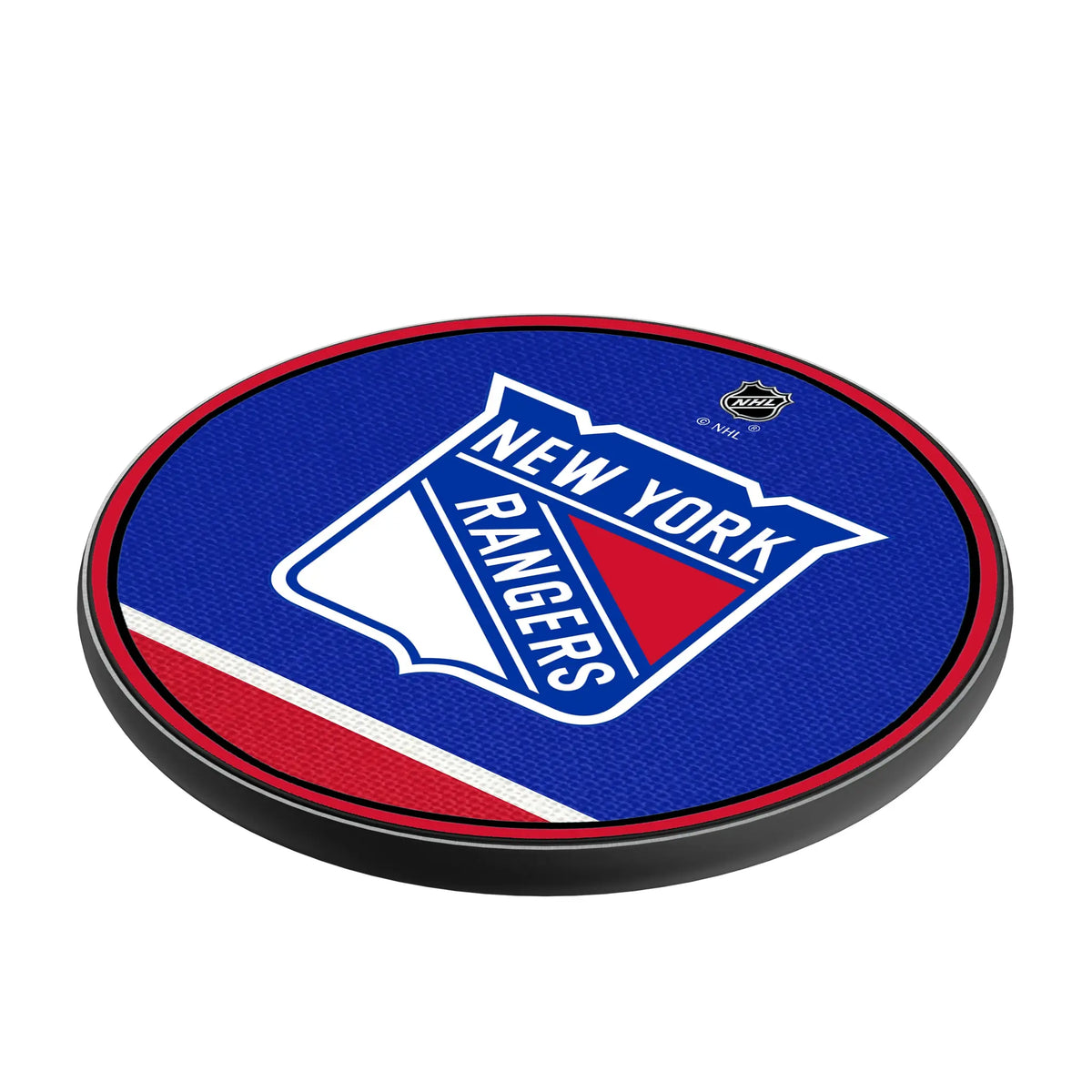 New York Rangers Stripe 15-Watt Wireless Charger - Isometric View