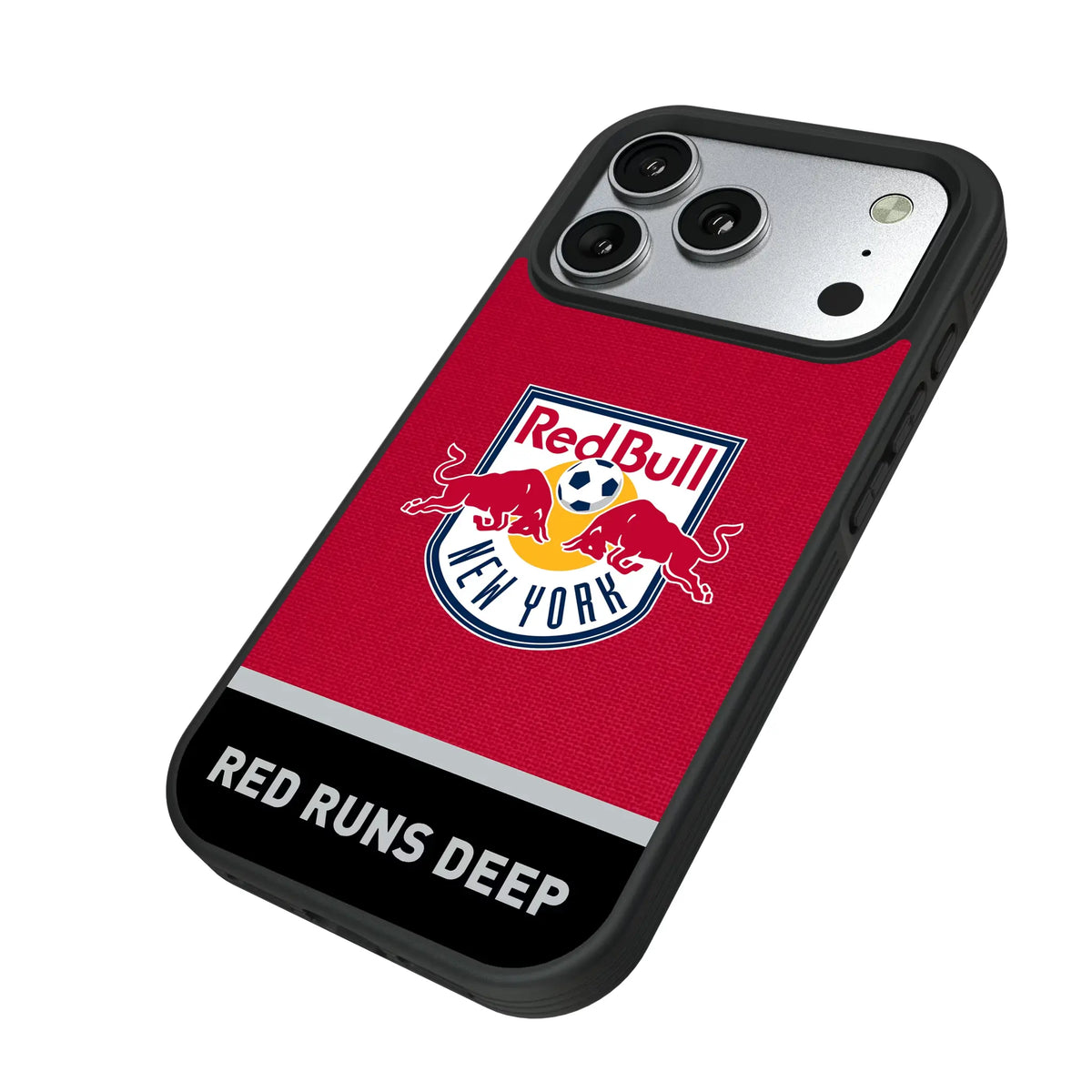 New York Red Bulls Endzone Solid iPhone Bump Phone Case for Apple iPhone - Isometric View#Device_iPhone 17 Pro