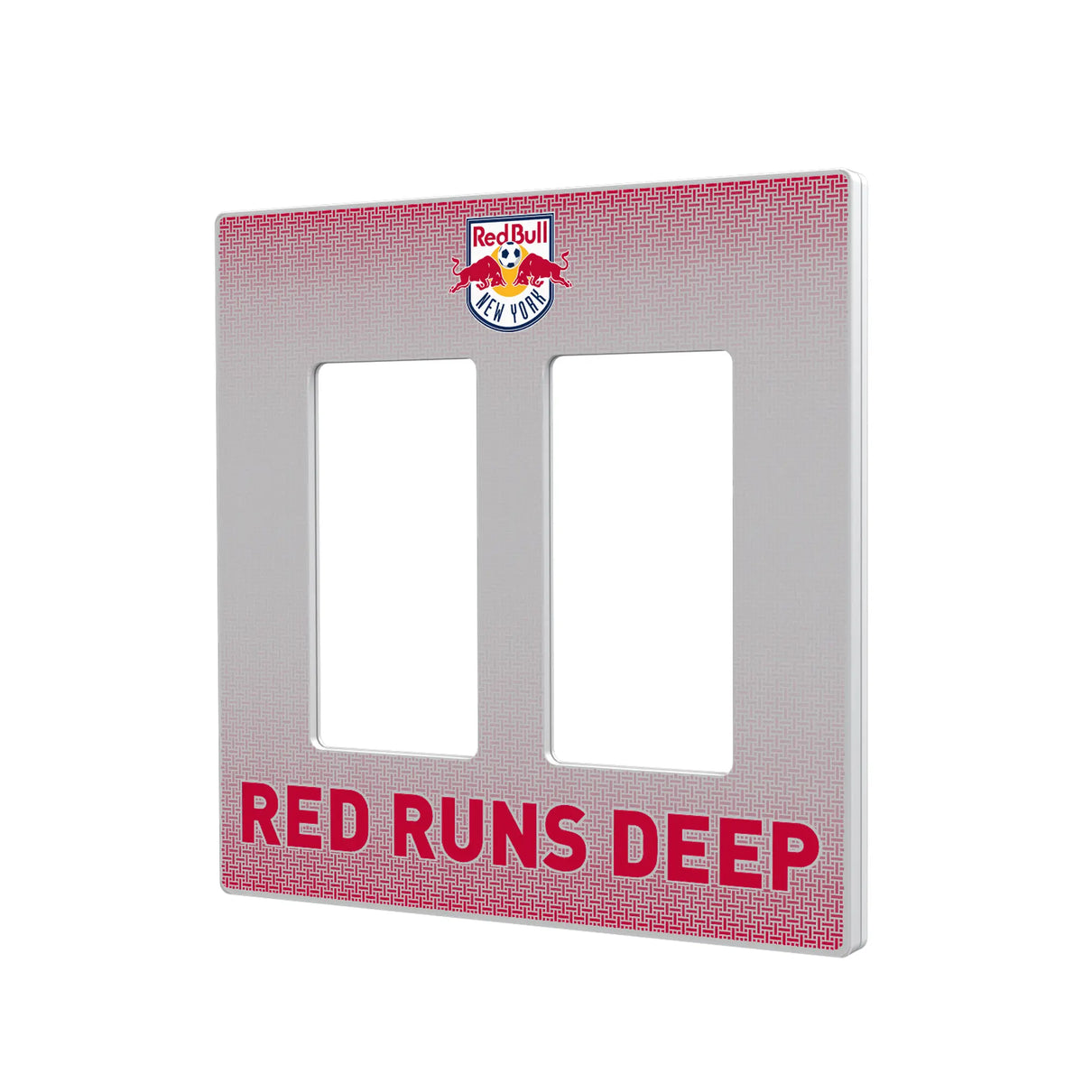 New York Red Bulls Linen Hidden-Screw Light Switch Plate#Style_Double Rocker