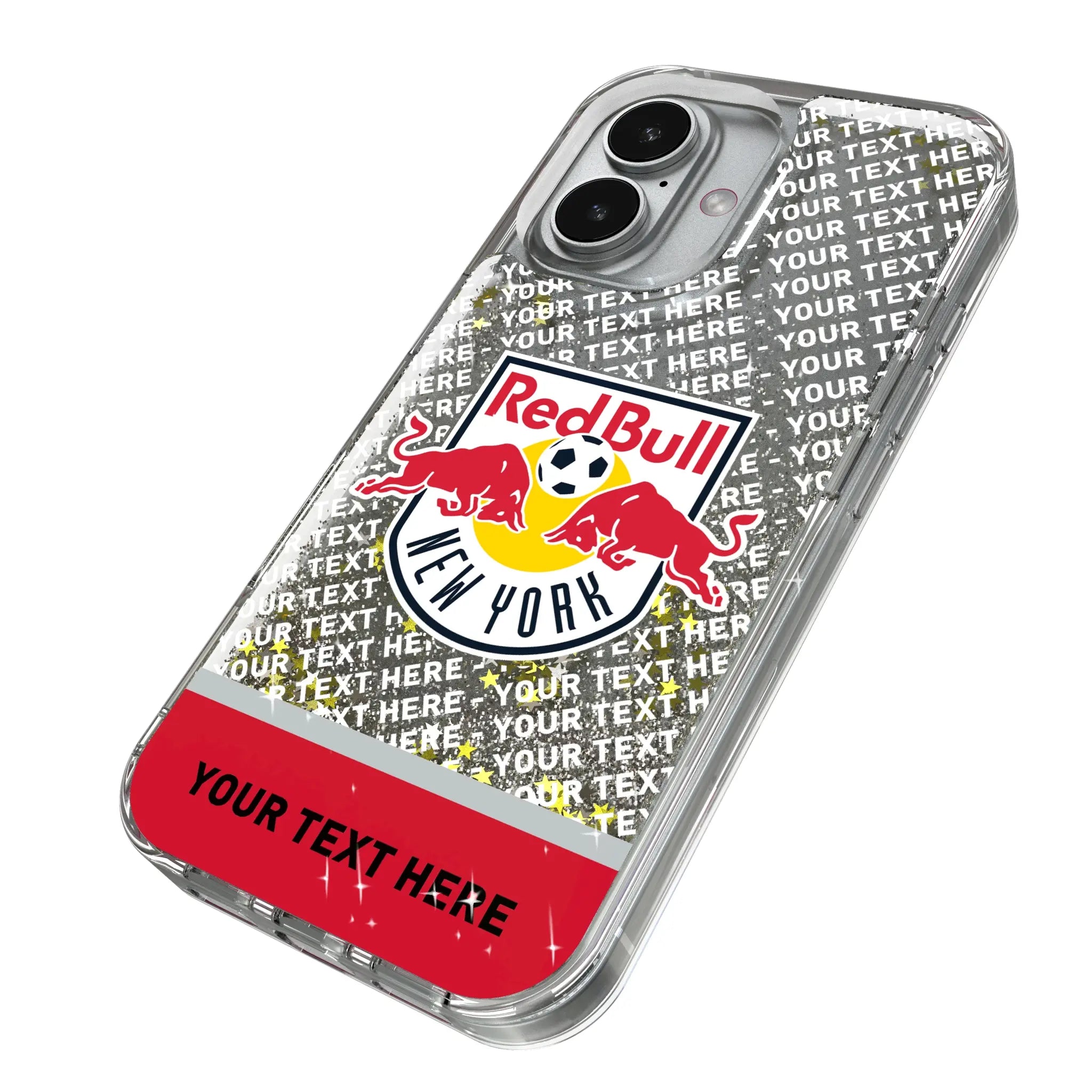 New York Red Bulls Personalized EndZone Plus iPhone Glitter Phone Case for Apple iPhone - Isometric View