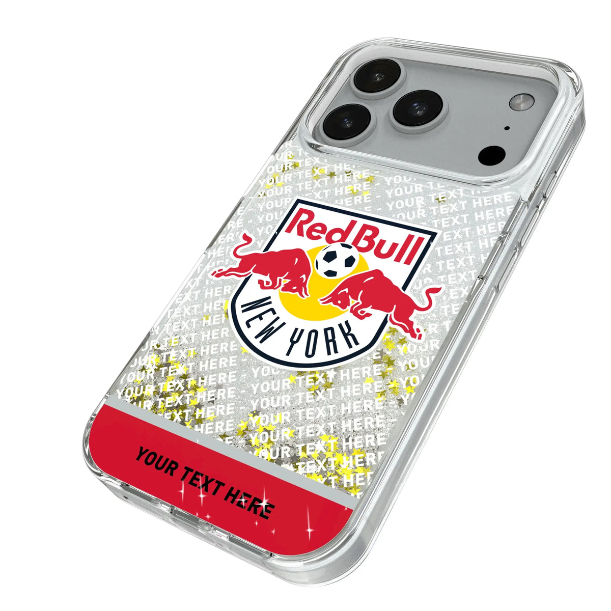 New York Red Bulls Personalized EndZone Plus iPhone Glitter Phone Case for Apple iPhone - Isometric View#Device_iPhone 18 Pro