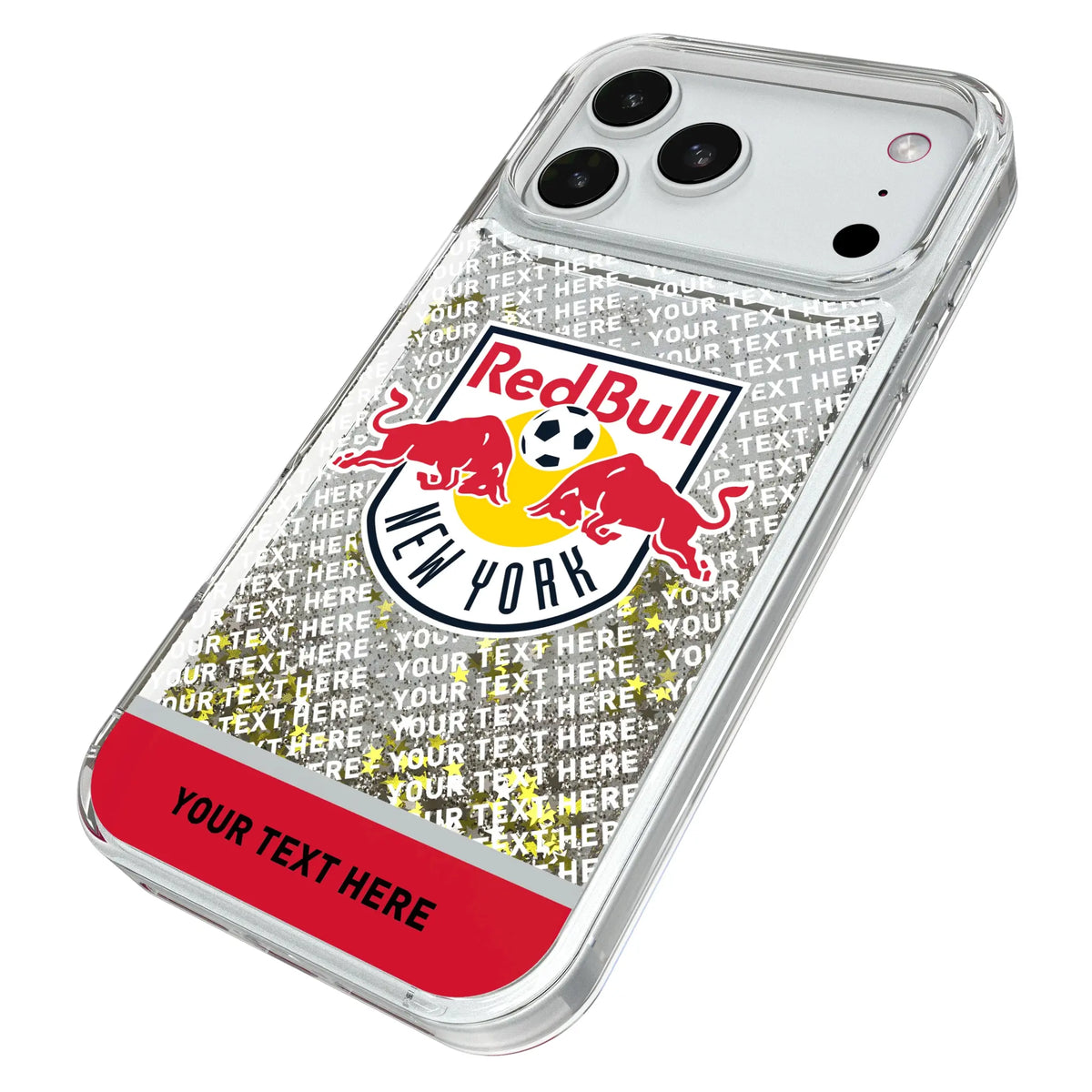 New York Red Bulls Personalized EndZone Plus iPhone Glitter Phone Case for Apple iPhone - Isometric View#Device_iPhone 18 Pro Max