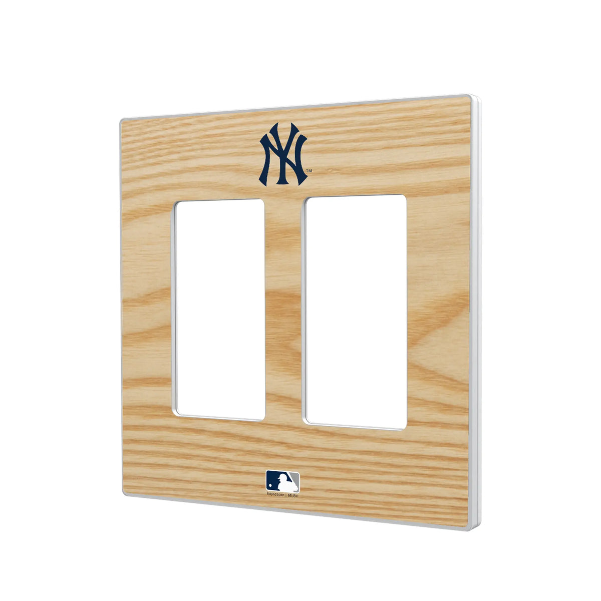 New York Yankees Baseball Bat Hidden-Screw Light Switch Plate#Style_Double Rocker