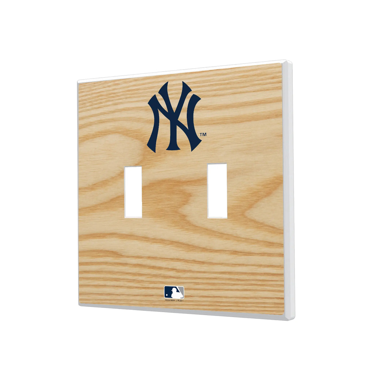 New York Yankees Baseball Bat Hidden-Screw Light Switch Plate#Style_Double Toggle