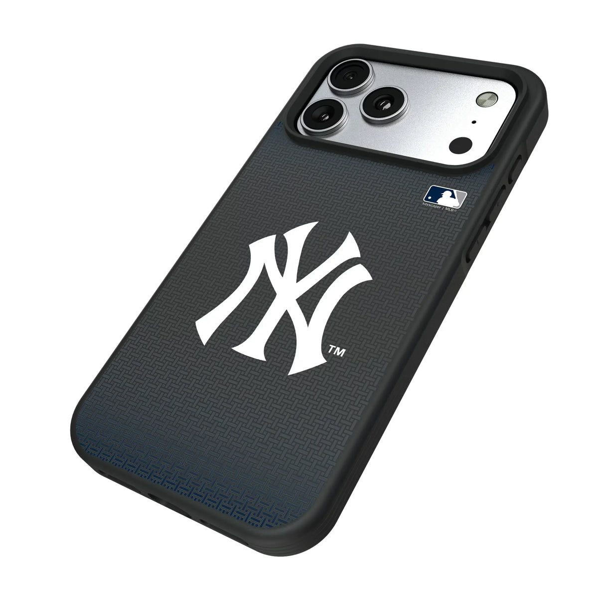 New York Yankees Linen iPhone Bump Phone Case for Apple iPhone - Isometric View#Device_iPhone 17 Pro Max