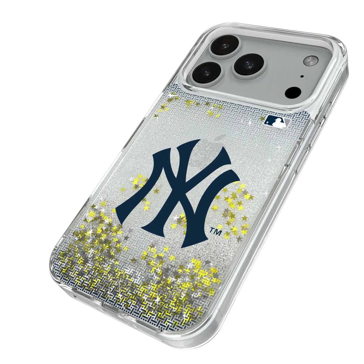 New York Yankees Linen iPhone Glitter Phone Case for Apple iPhone - Isometric View#Device_iPhone 18 Pro