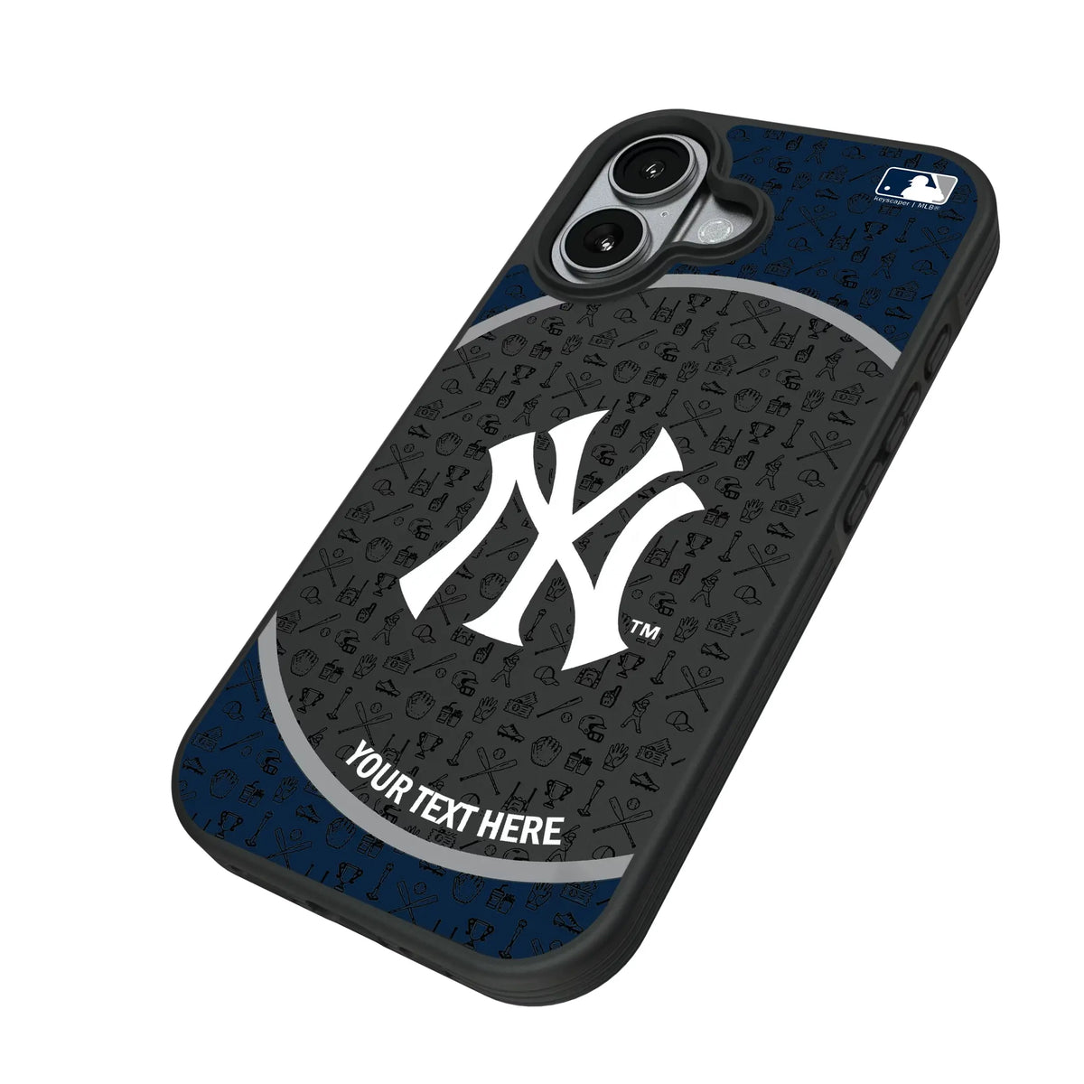 New York Yankees Personalized Circle iPhone Bump Phone Case for Apple iPhone - Isometric View#Device_iPhone 17