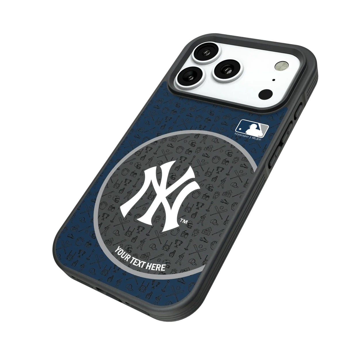 New York Yankees Personalized Circle iPhone Bump Phone Case for Apple iPhone - Isometric View#Device_iPhone 18 Pro