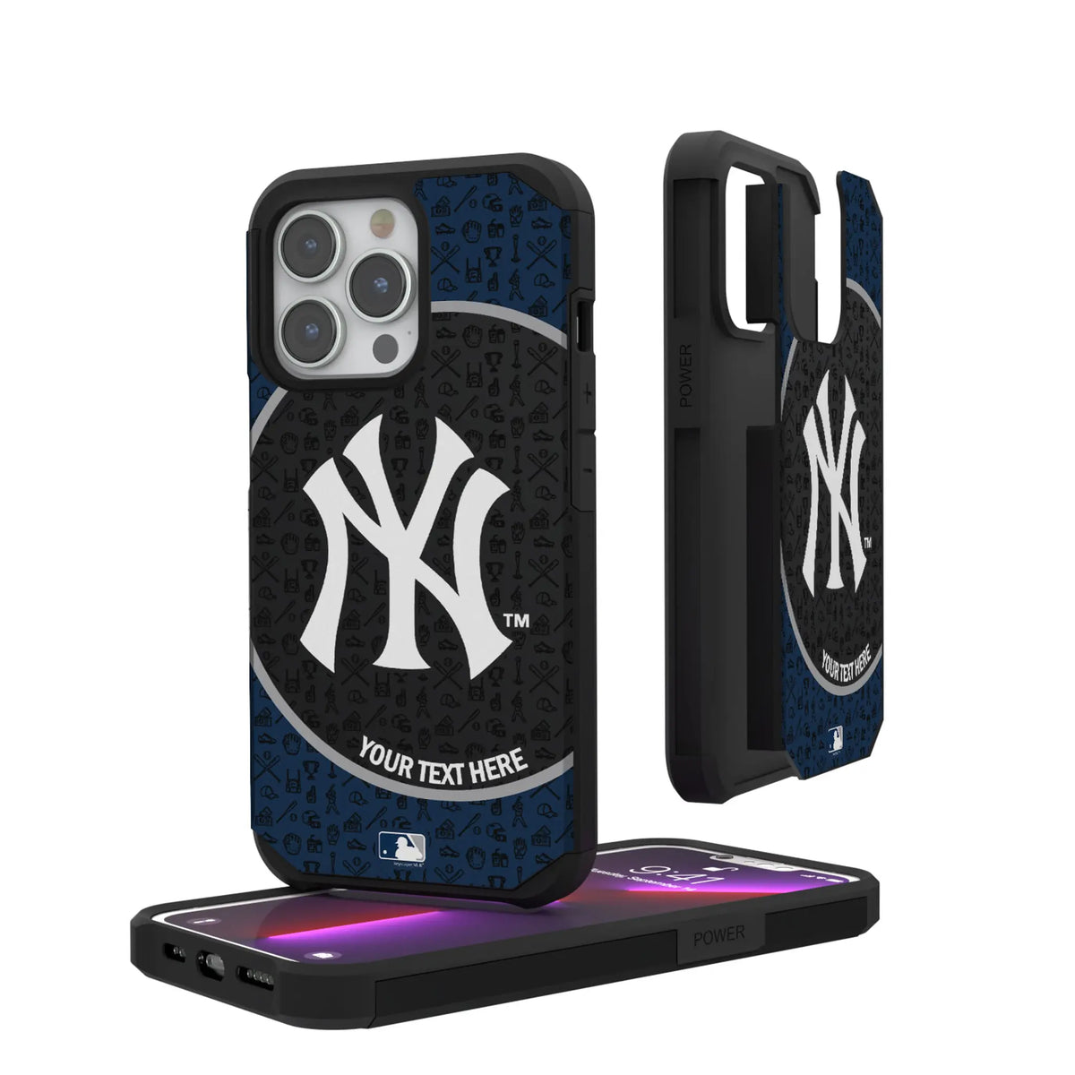 New York Yankees Personalized Circle iPhone Rugged Phone Case for Apple iPhone