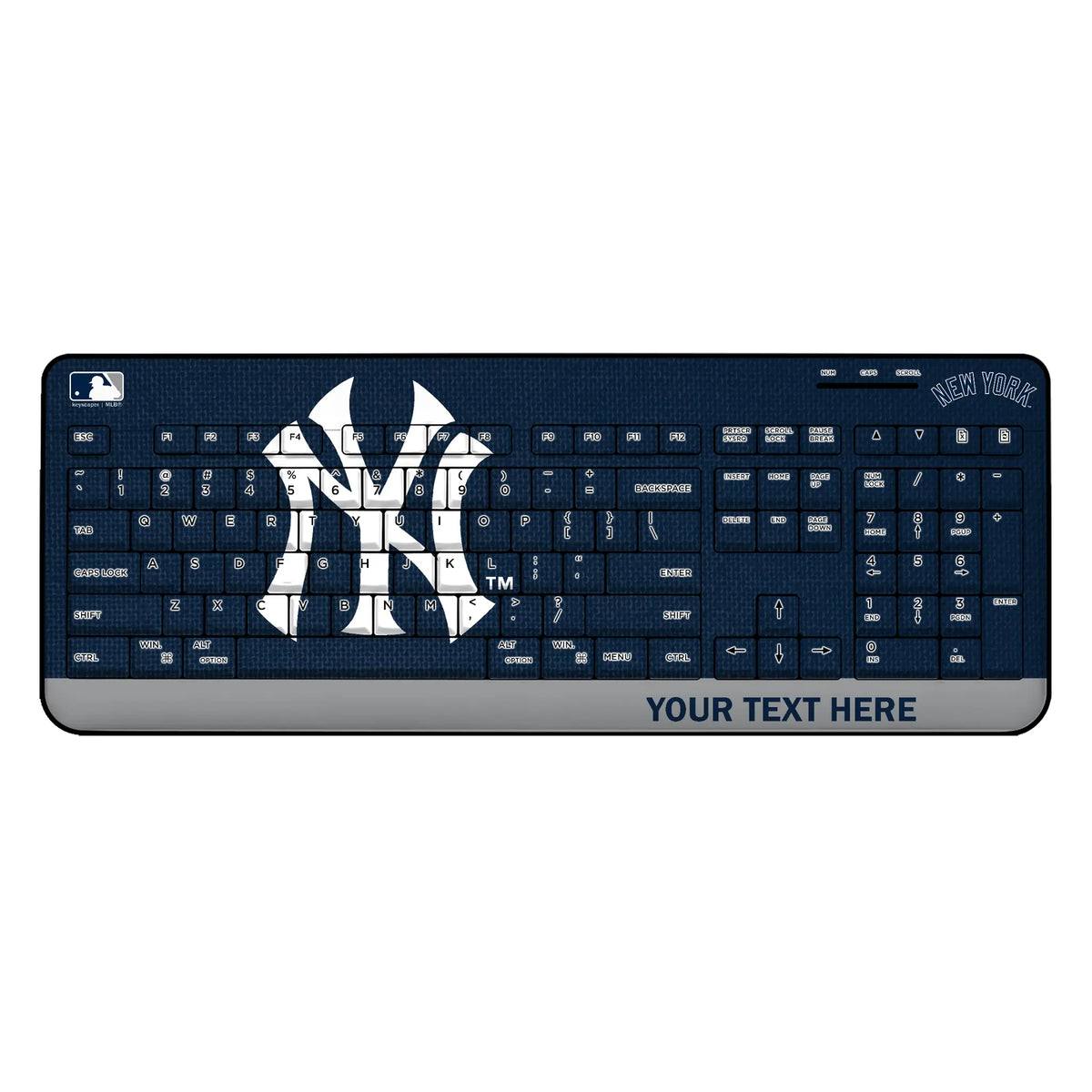New York Yankees Personalized Endzone Solid Wireless USB Keyboard