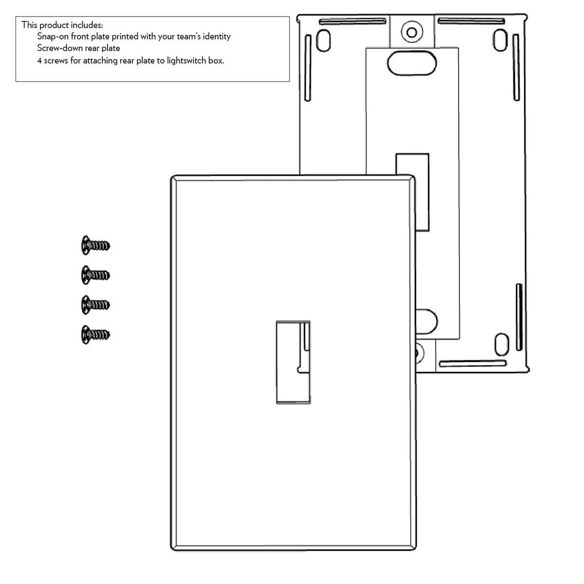 New York Yankees Solid Hidden-Screw Light Switch Plate