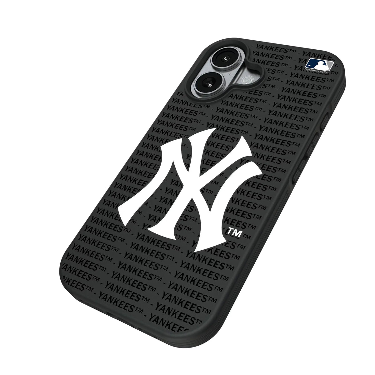New York Yankees Text Backdrop iPhone Bump Phone Case for Apple iPhone - Isometric View#Device_iPhone 17