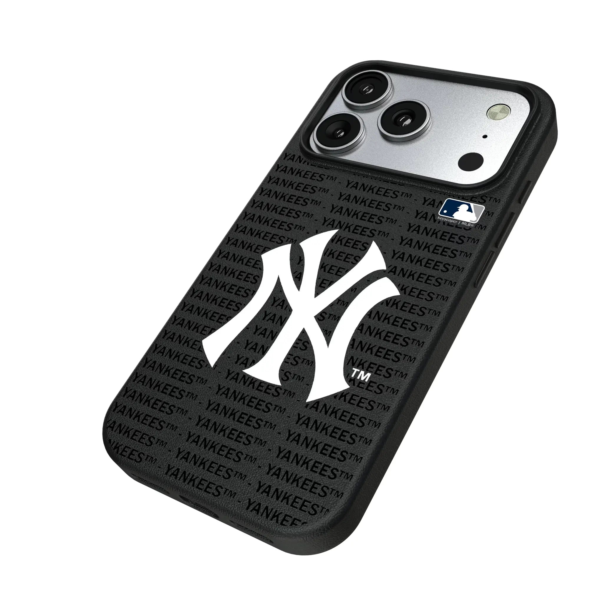 New York Yankees Text Backdrop iPhone MagSafe Compatible Phone Case for Apple iPhone - Isometric View#Device_iPhone 17 Pro