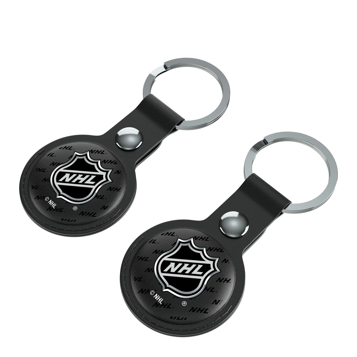NHL Fashion Pattern AirTag Black Airtag Holder 2-Pack - Isometric View