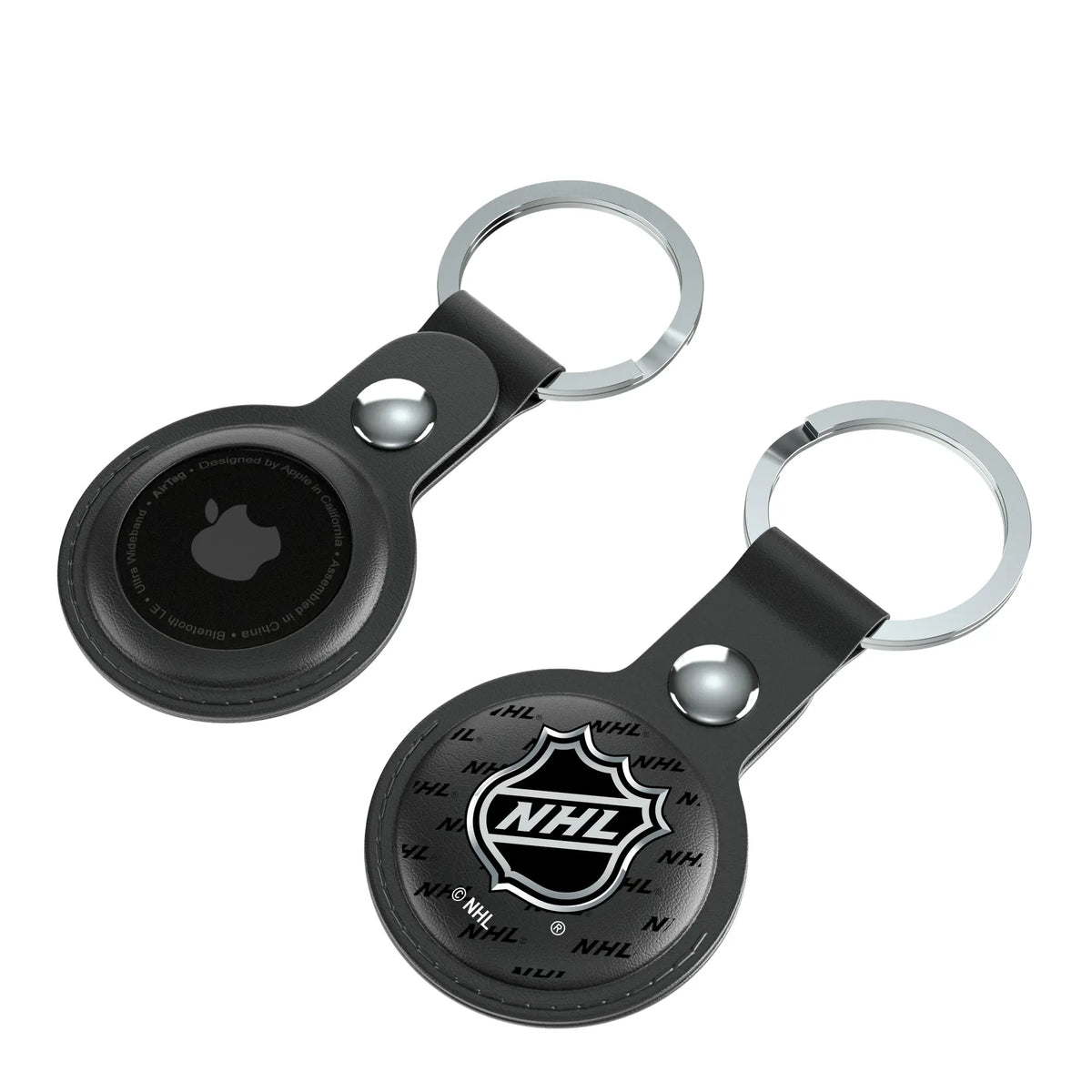 NHL Fashion Pattern AirTag Black Airtag Holder 2-Pack - Isometric View