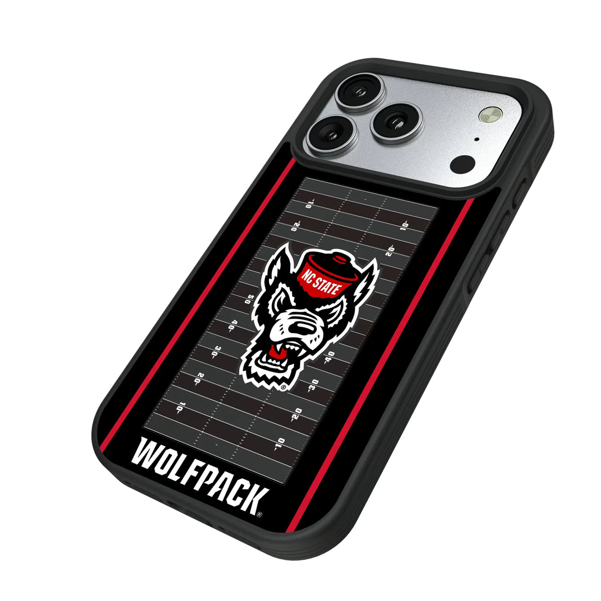 North Carolina State University Wolfpack Field iPhone Bump Phone Case for Apple iPhone - Isometric View#Device_iPhone 17 Pro