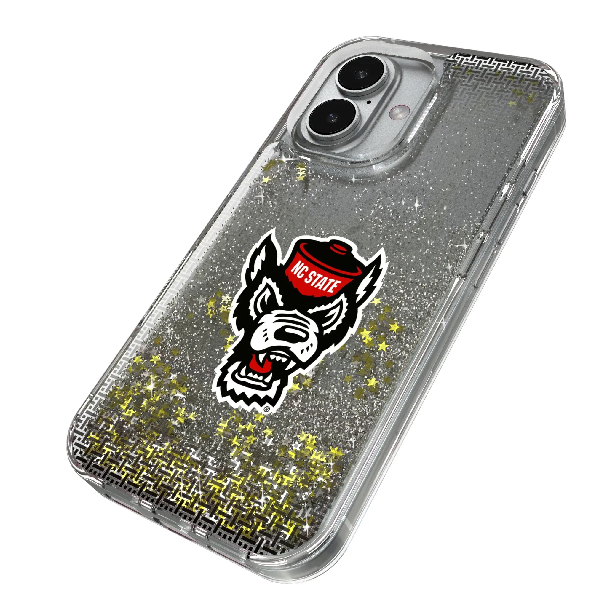 North Carolina State University Wolfpack Linen iPhone Glitter Phone Case for Apple iPhone - Isometric View