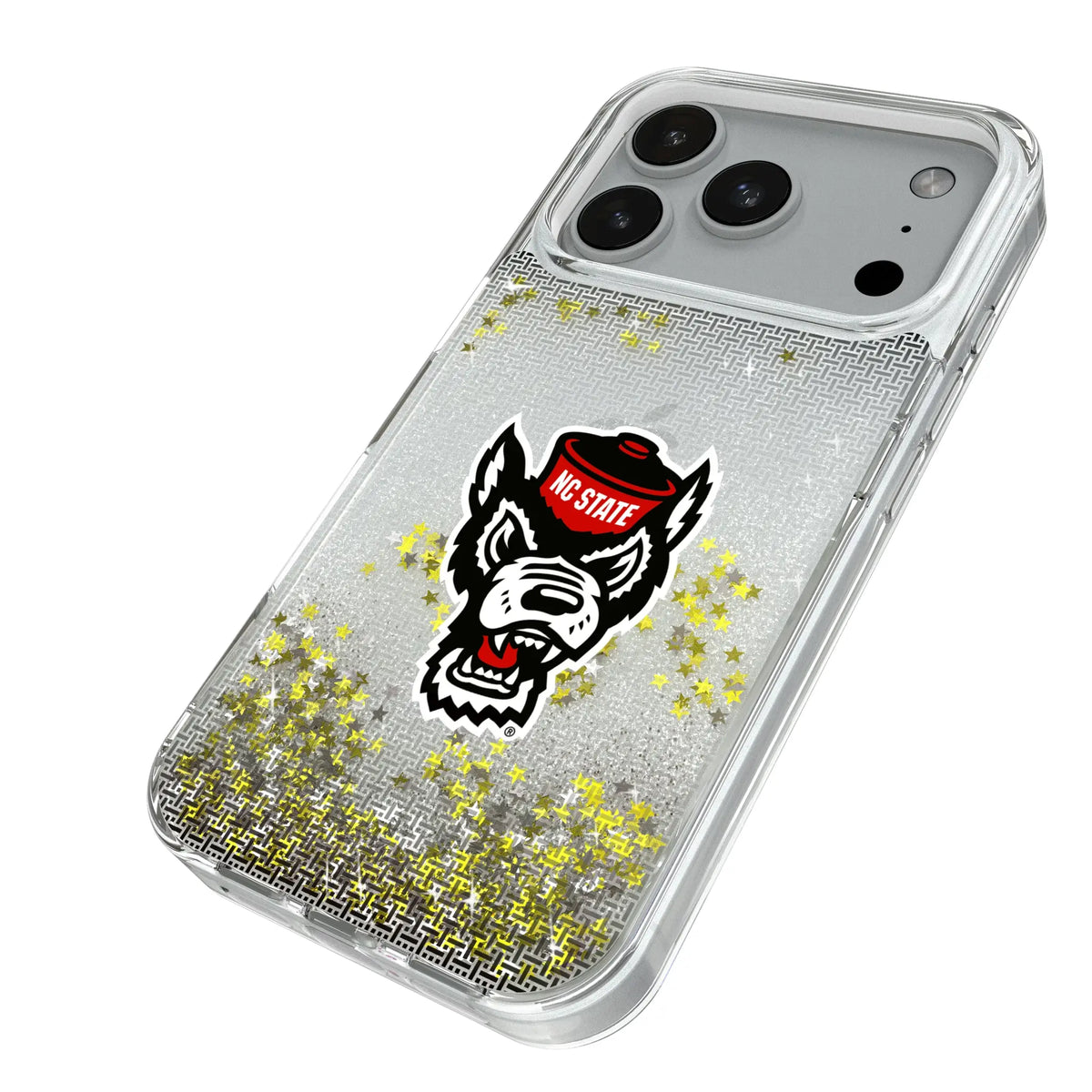 North Carolina State University Wolfpack Linen iPhone Glitter Phone Case for Apple iPhone - Isometric View#Device_iPhone 18 Pro
